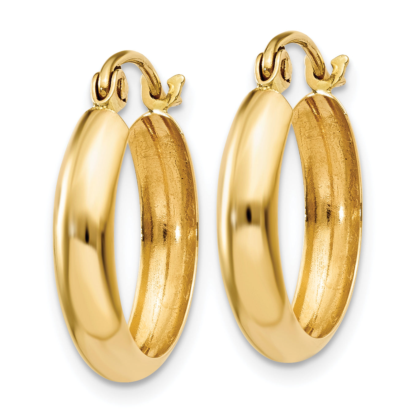 14k Polished 3.5mm Hoop Earrings Secondary image