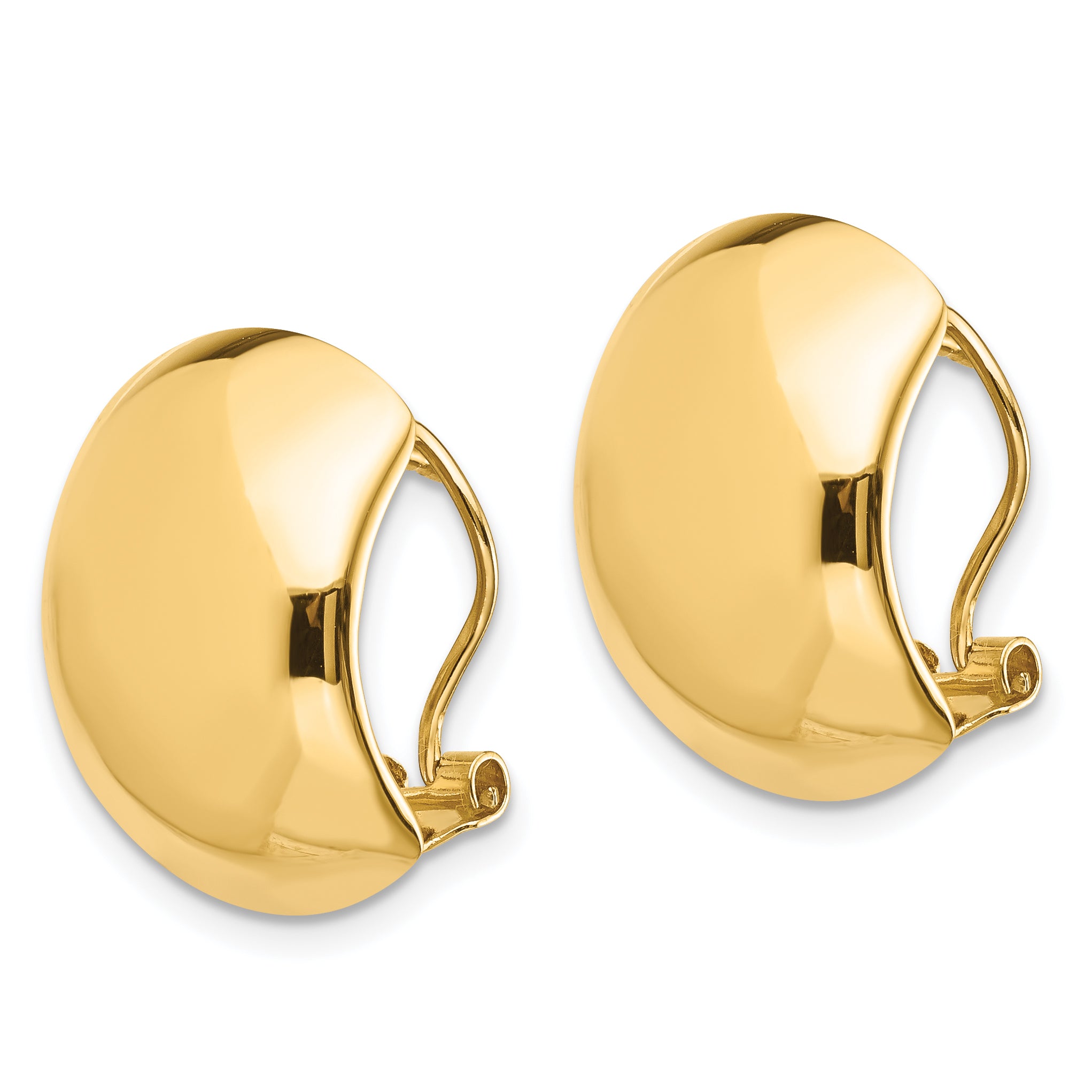 14K Polished Omega Back Earrings Secondary image