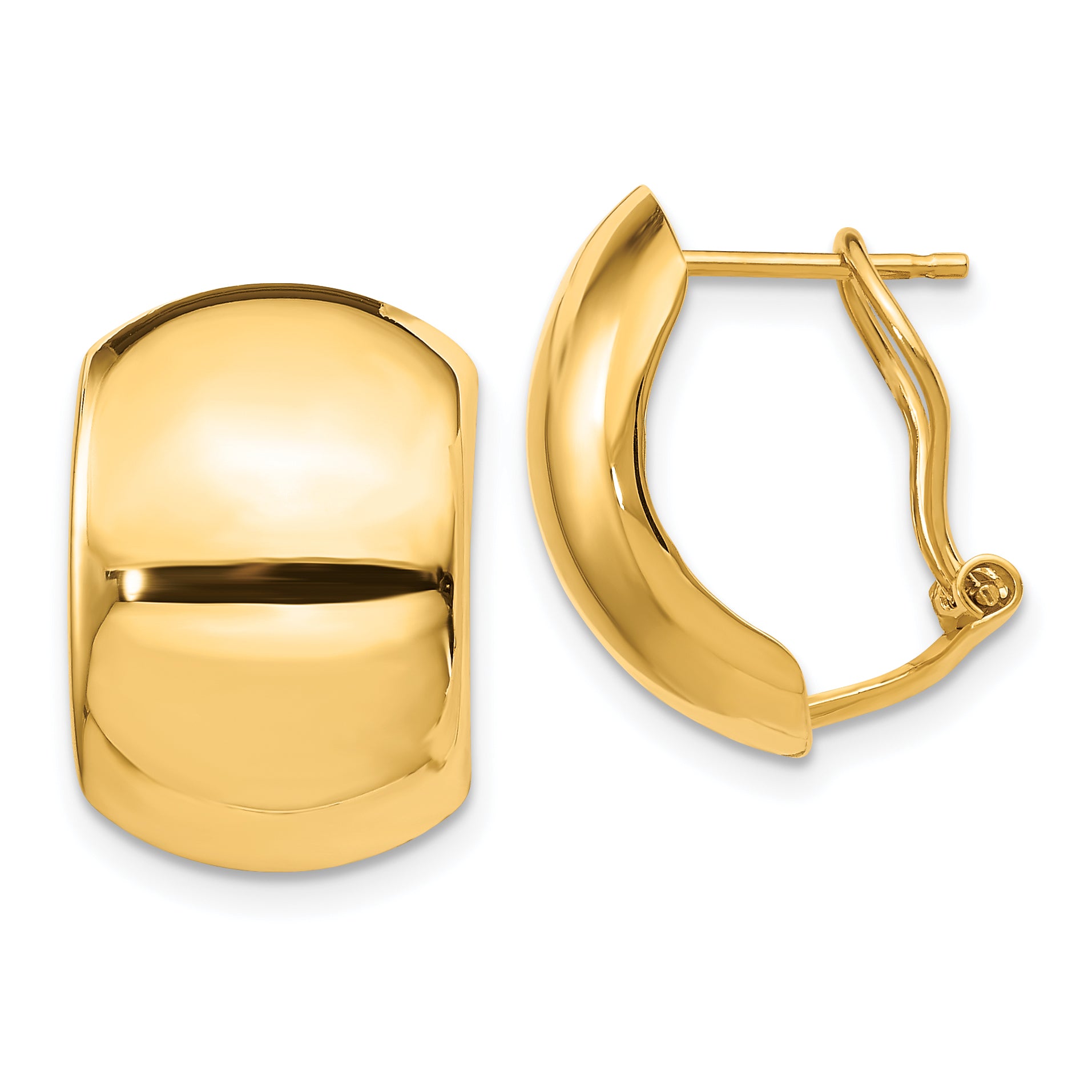 14K Polished Omega Back Earrings Main image