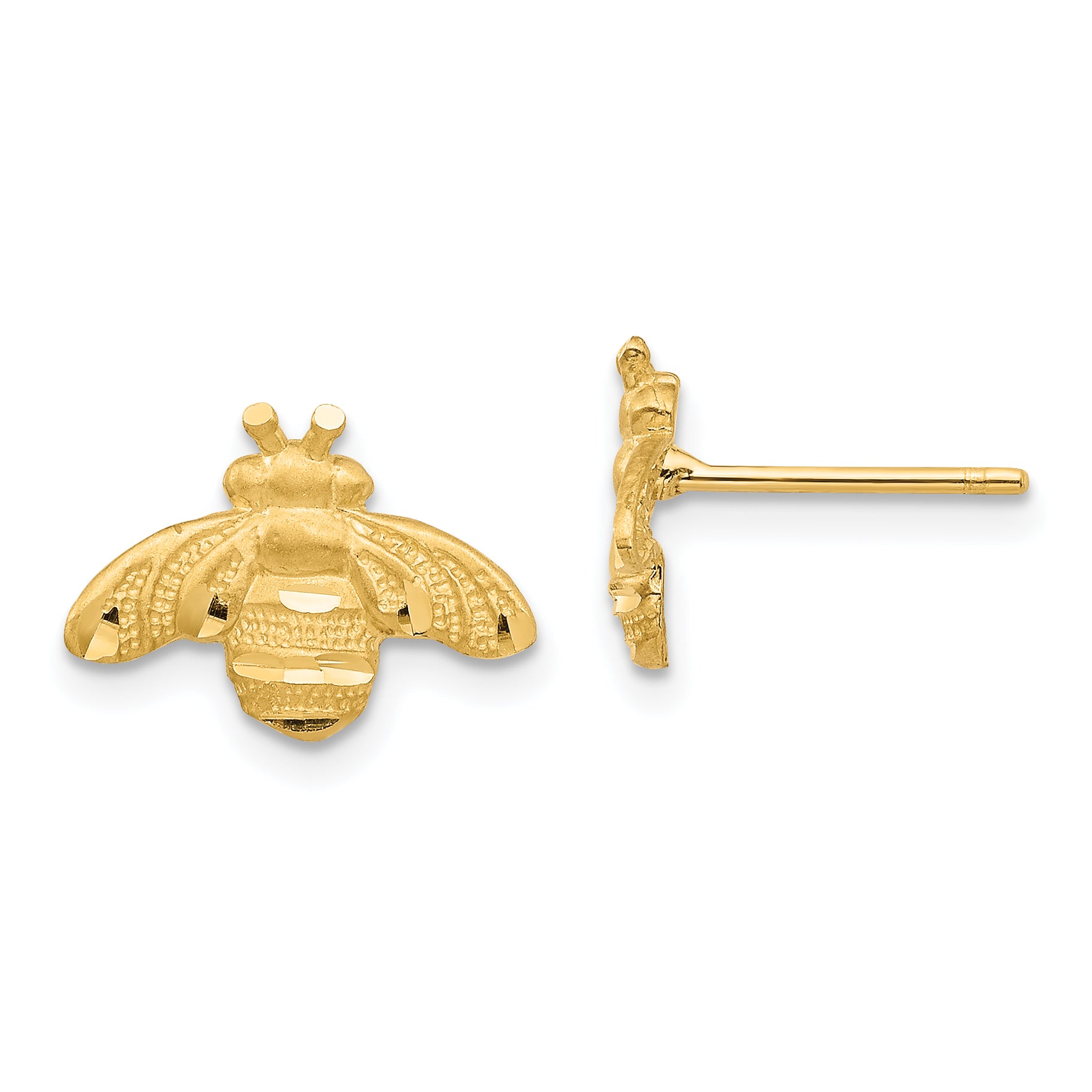 14K D/C Bee Post Earrings Main image