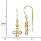 14k Open Clover Dangle Earrings