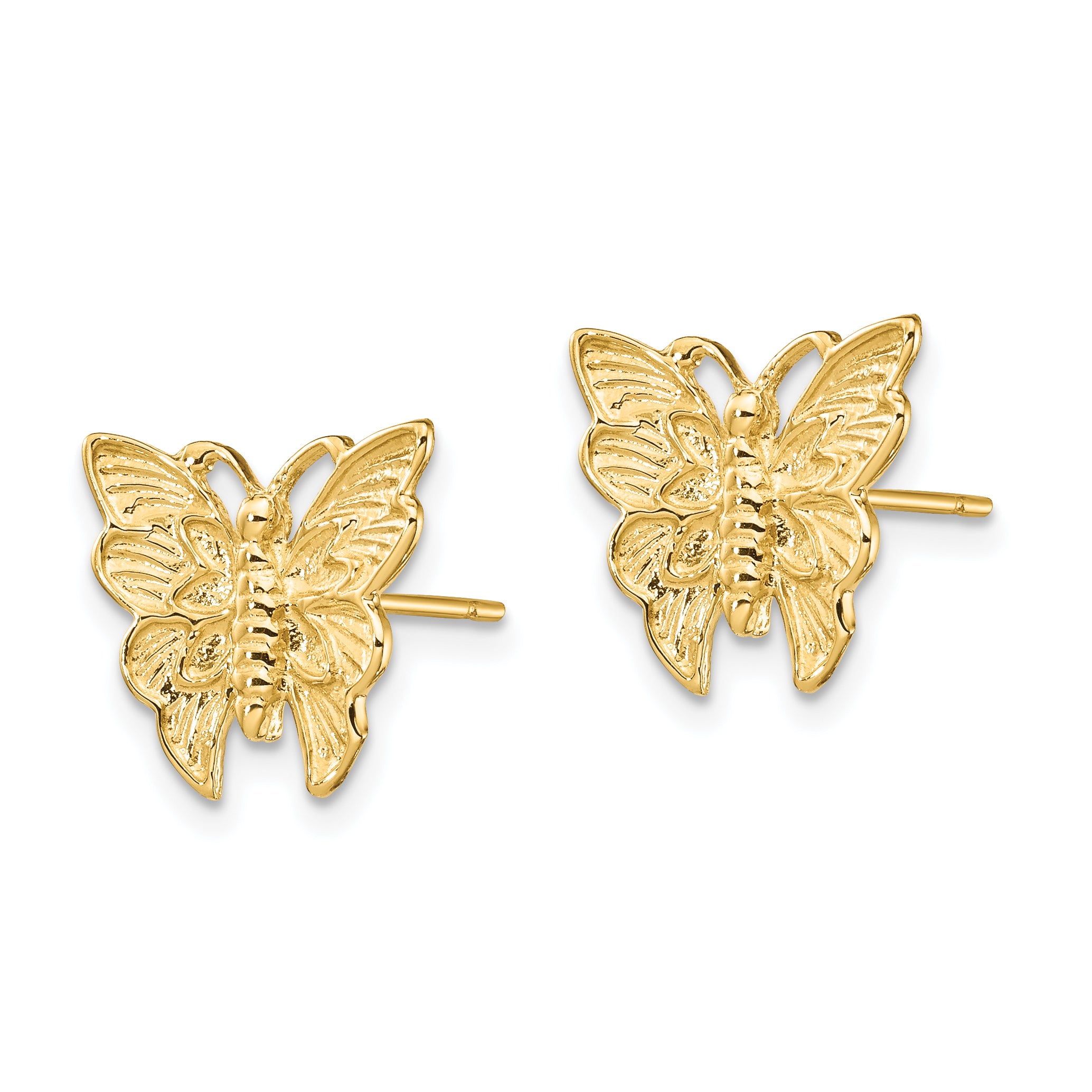 14K Polished Butterfly Post Earrings Secondary image
