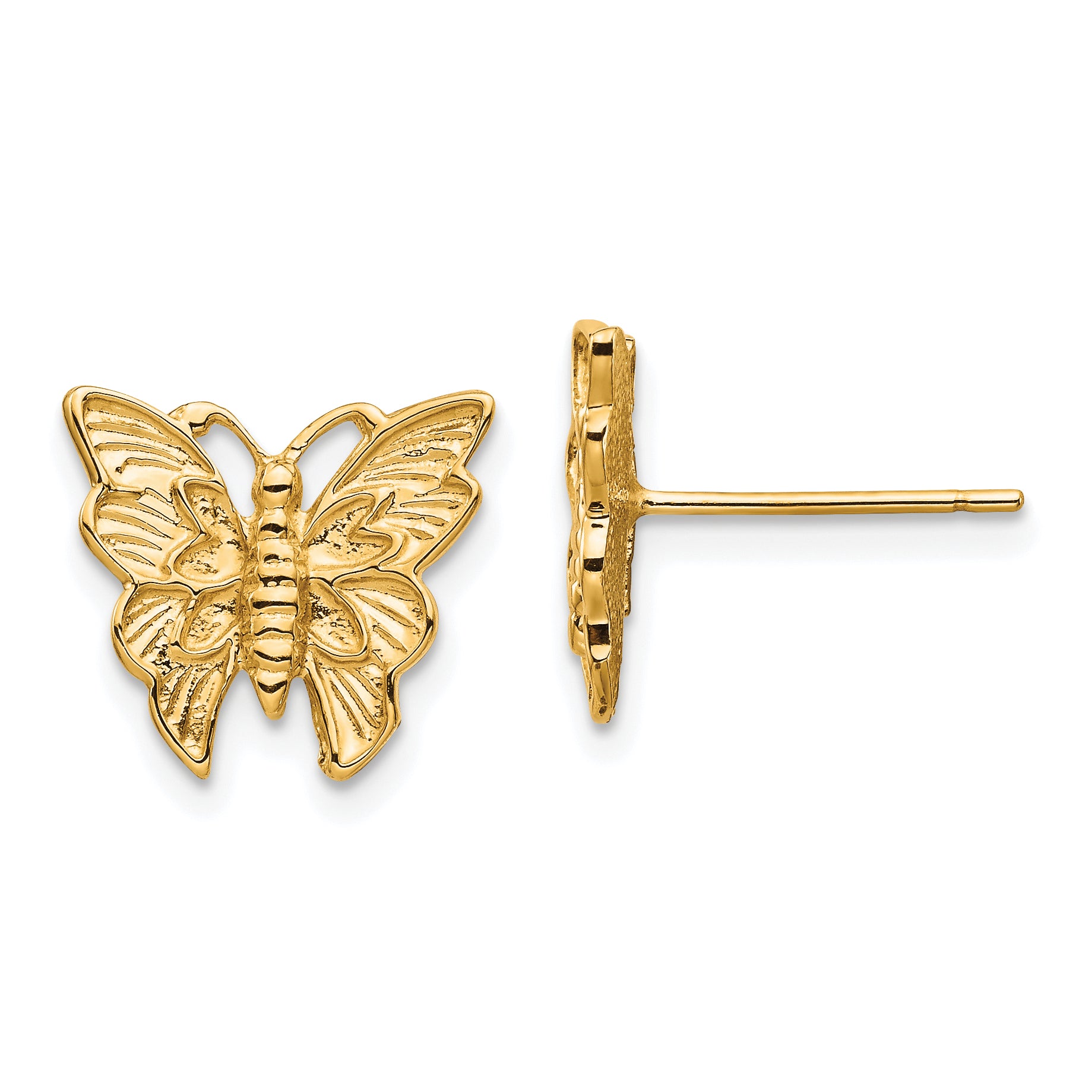 14K Polished Butterfly Post Earrings Main image