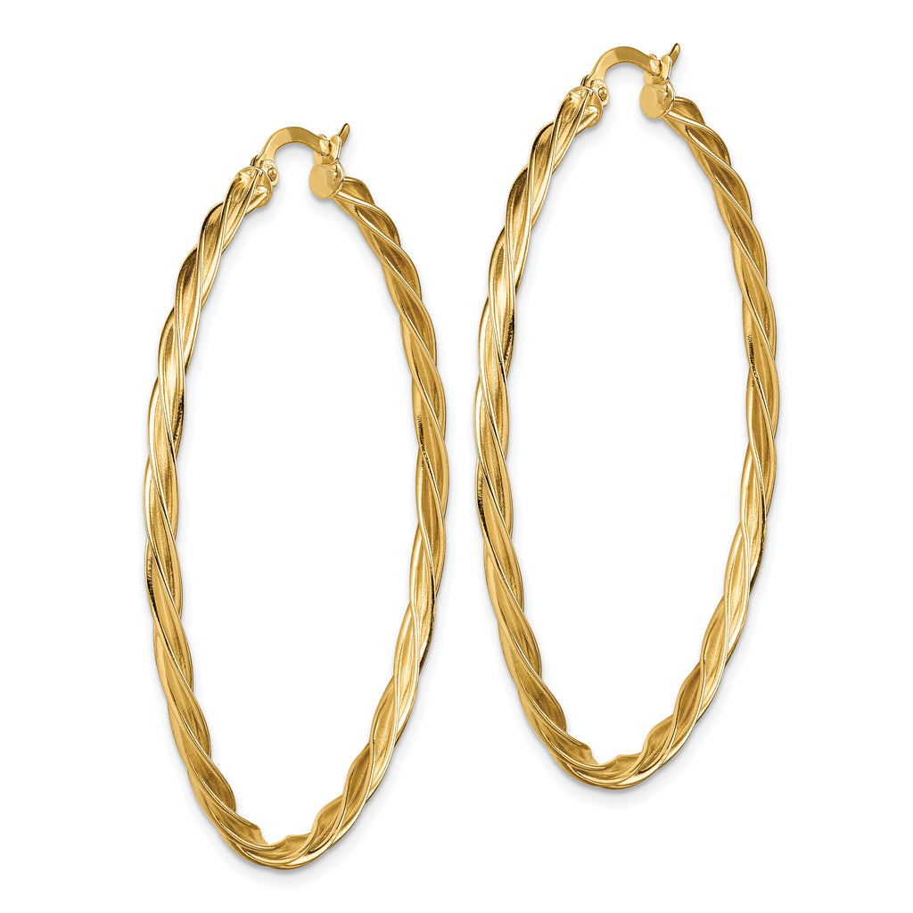 14K Polished 2.5mm Twisted Hoop Earrings