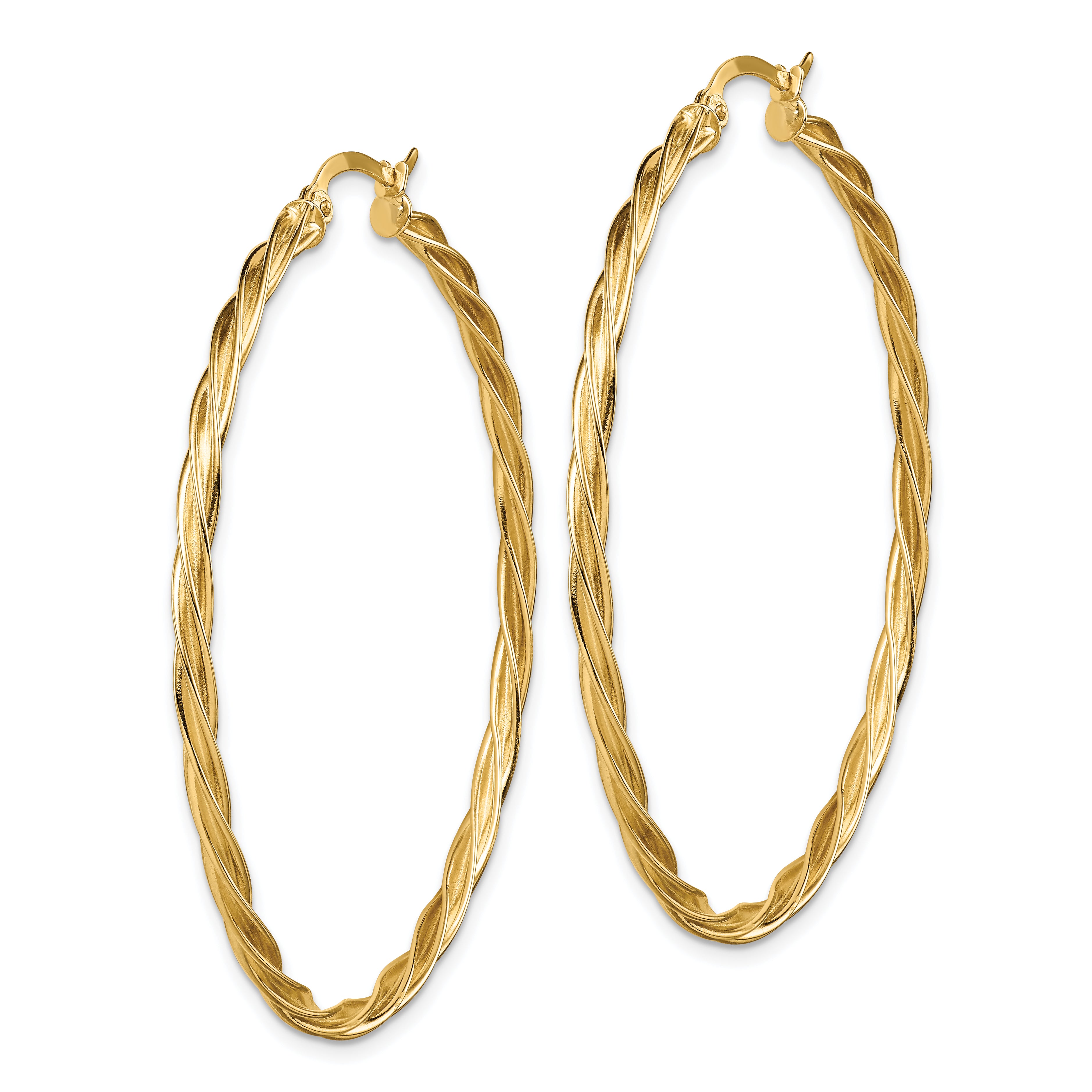 14K Polished 2.5mm Twisted Hoop Earrings