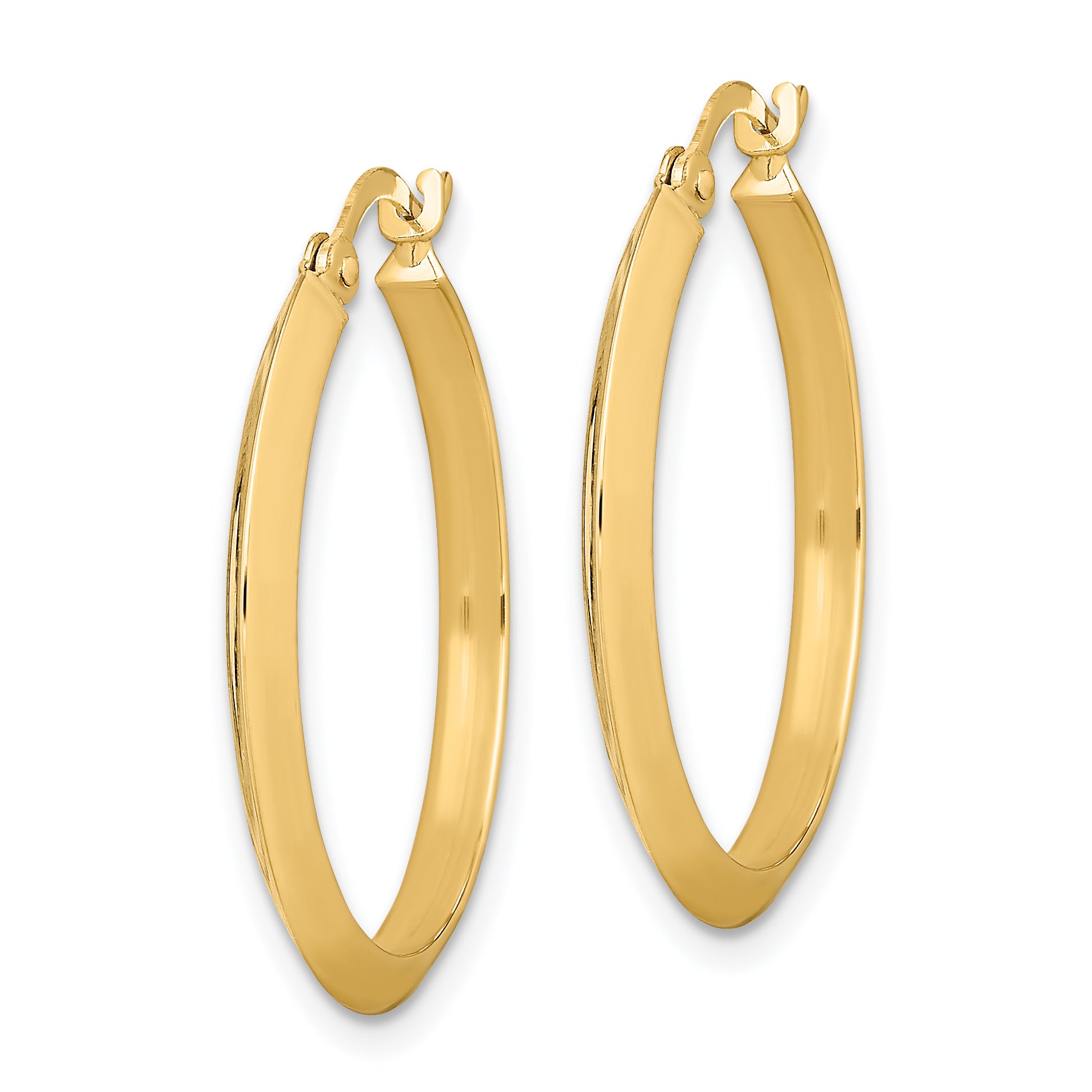14K Polished Hoop Earrings Secondary image