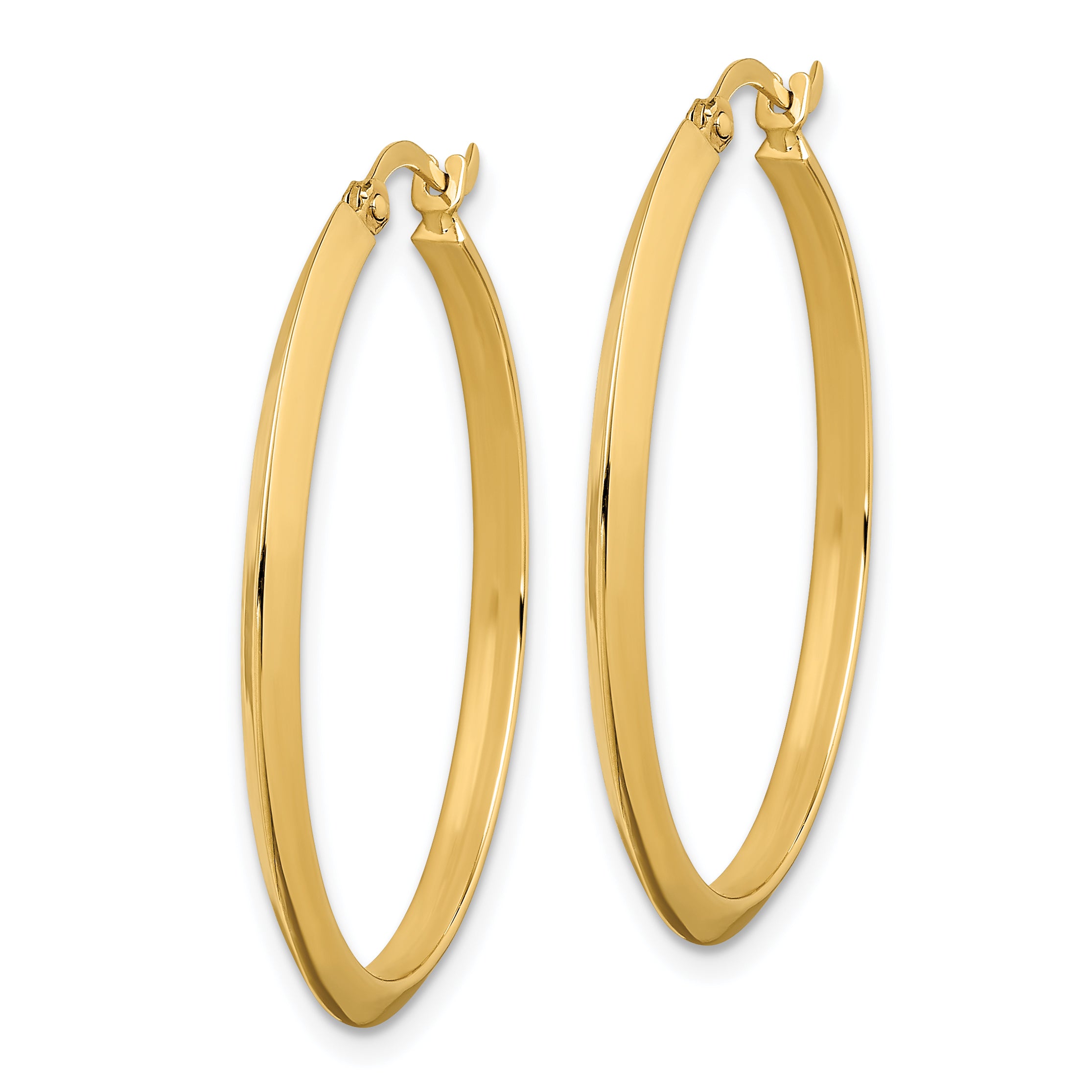 14K Polished Hoop Earrings Secondary image