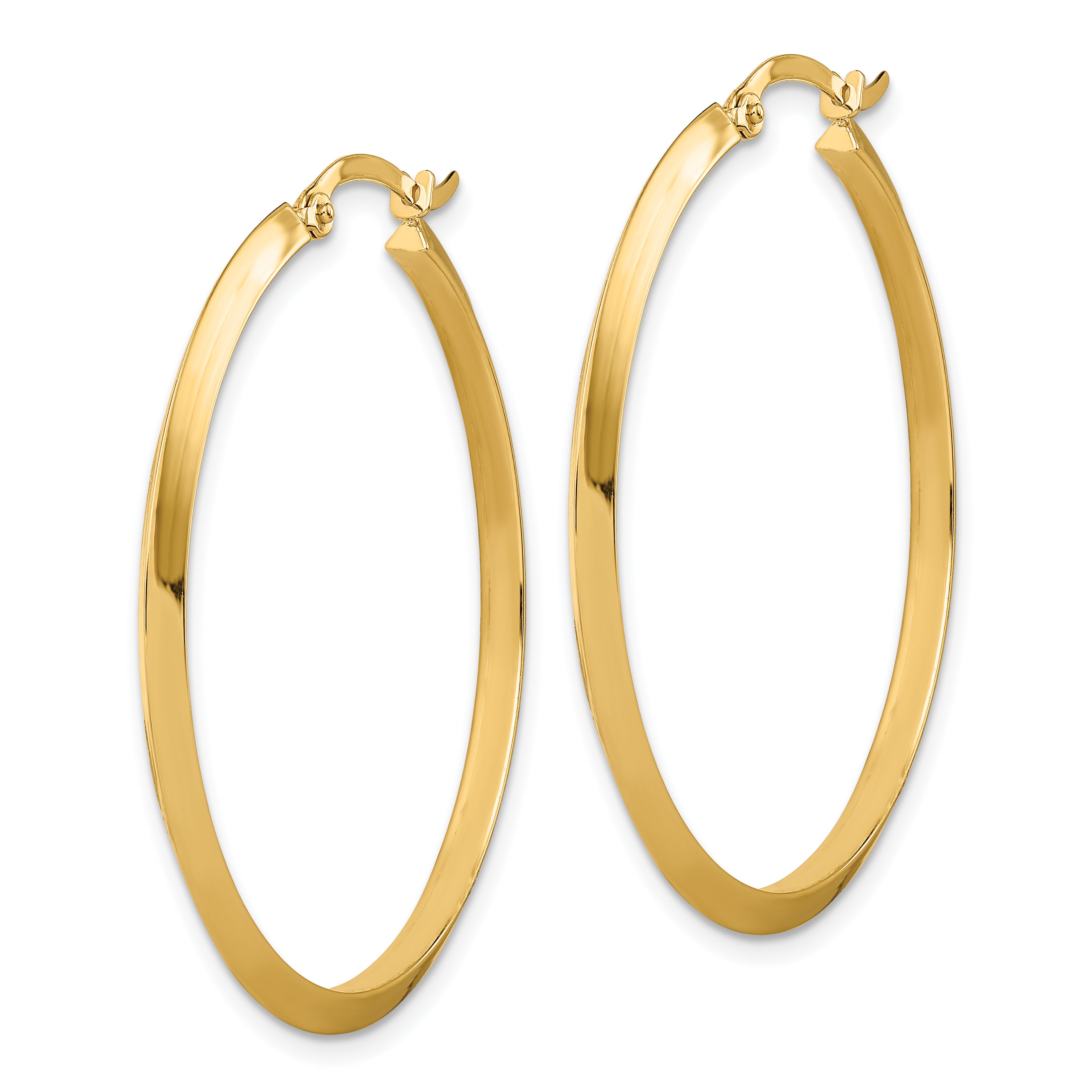 14K Polished Hoop Earrings Secondary image
