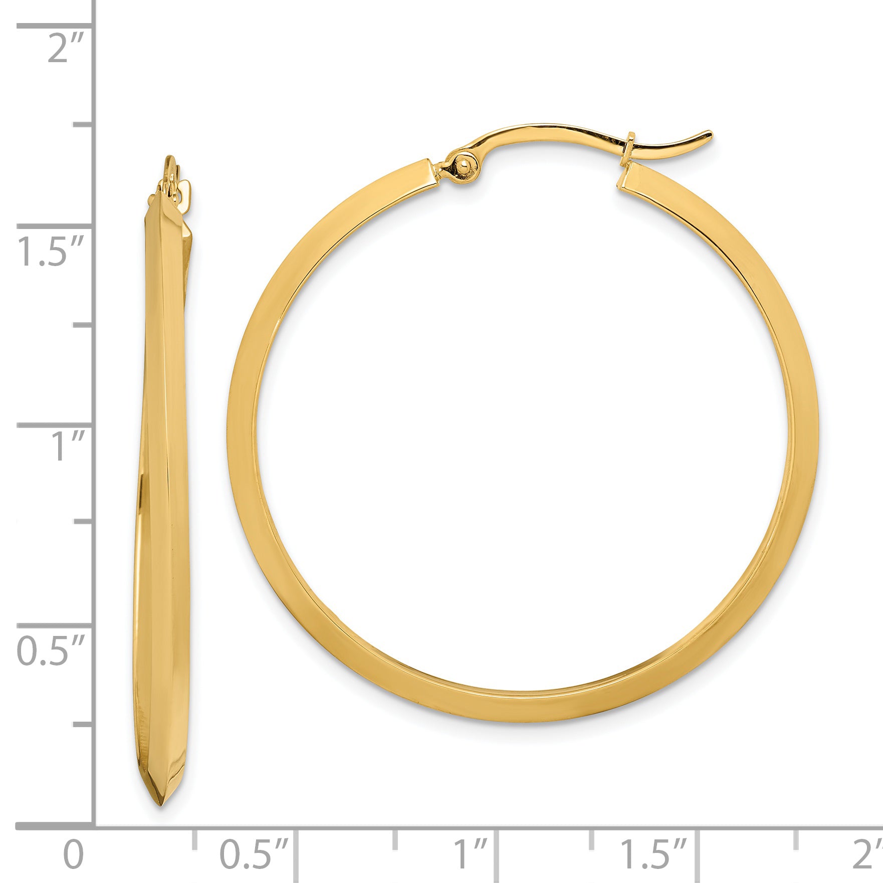 14K Polished Hoop Earrings