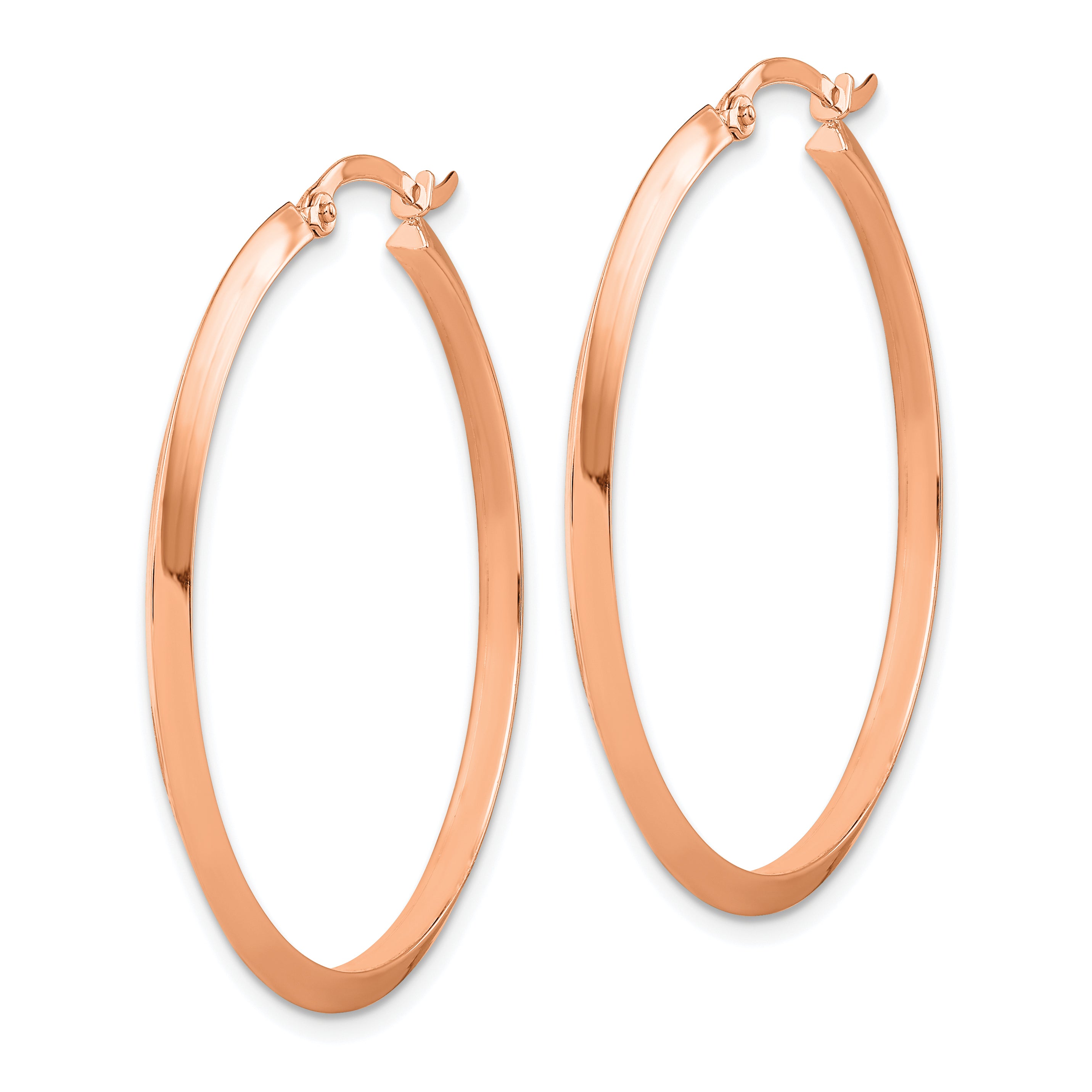 14K Rose Gold Polished Hoop Earrings Secondary image