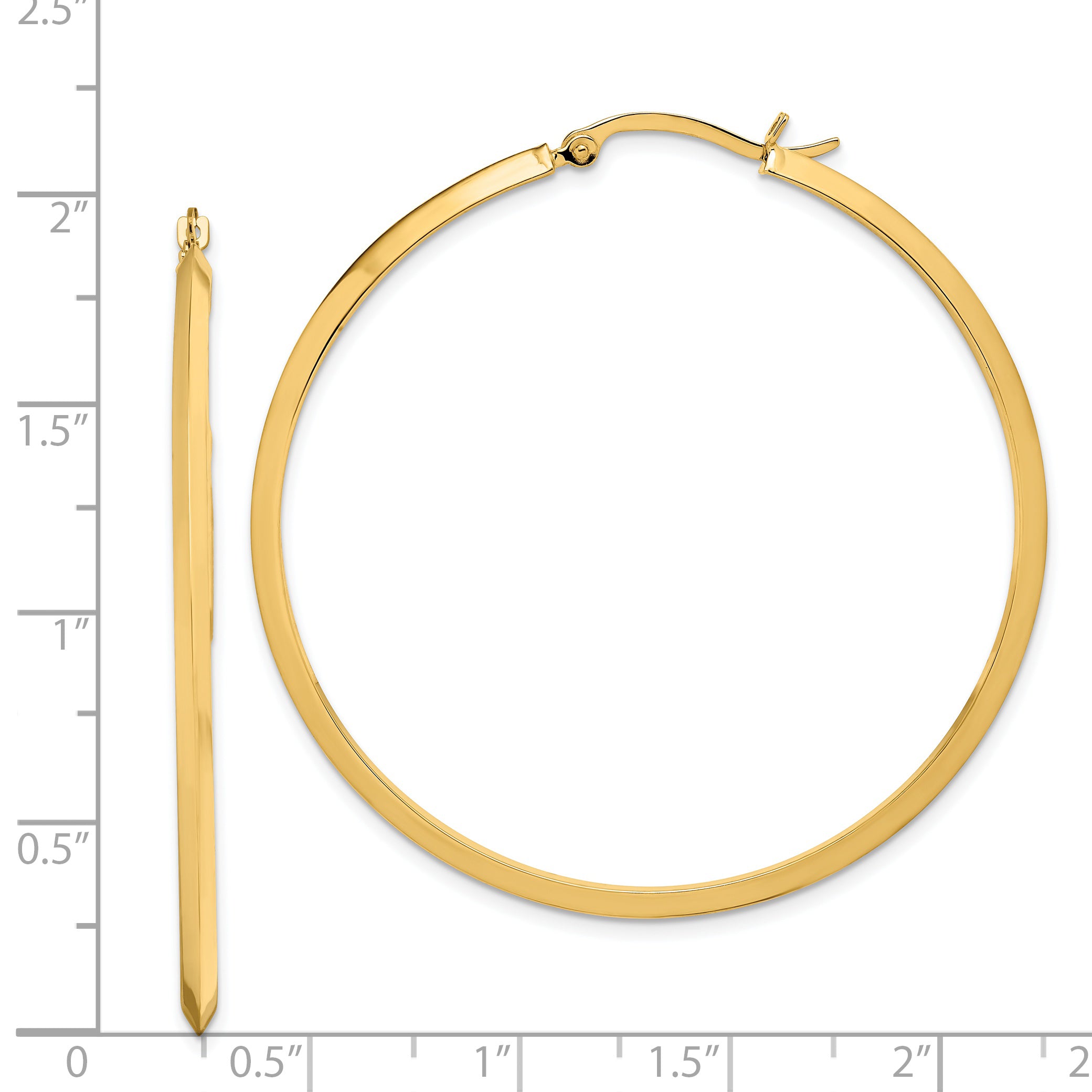 14K Polished Hoop Earrings