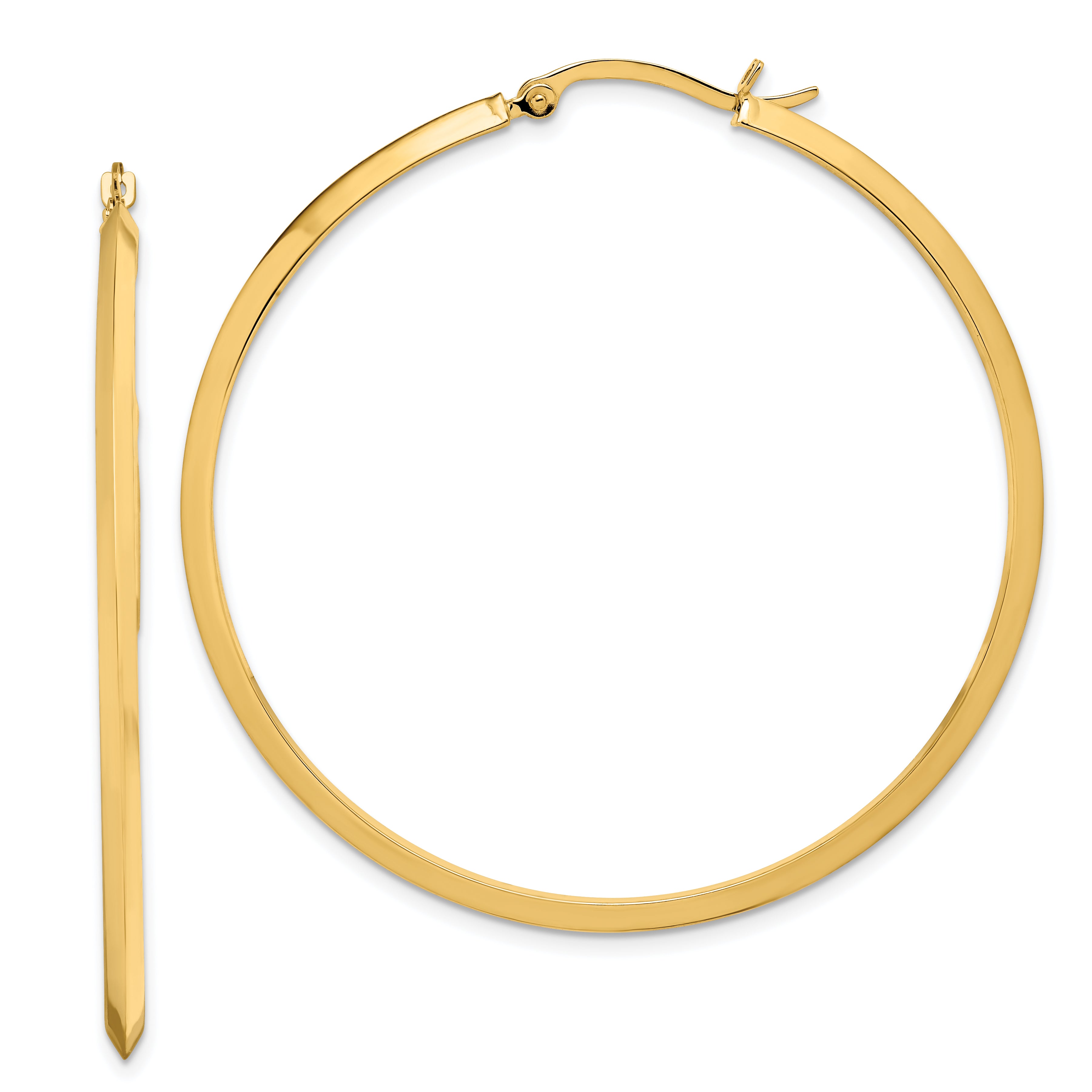 14K Polished Hoop Earrings Main image