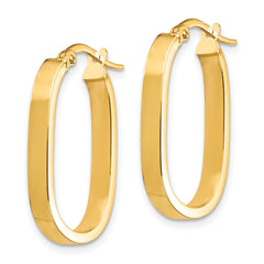 14K 3x2mm Oval Hoop Earrings