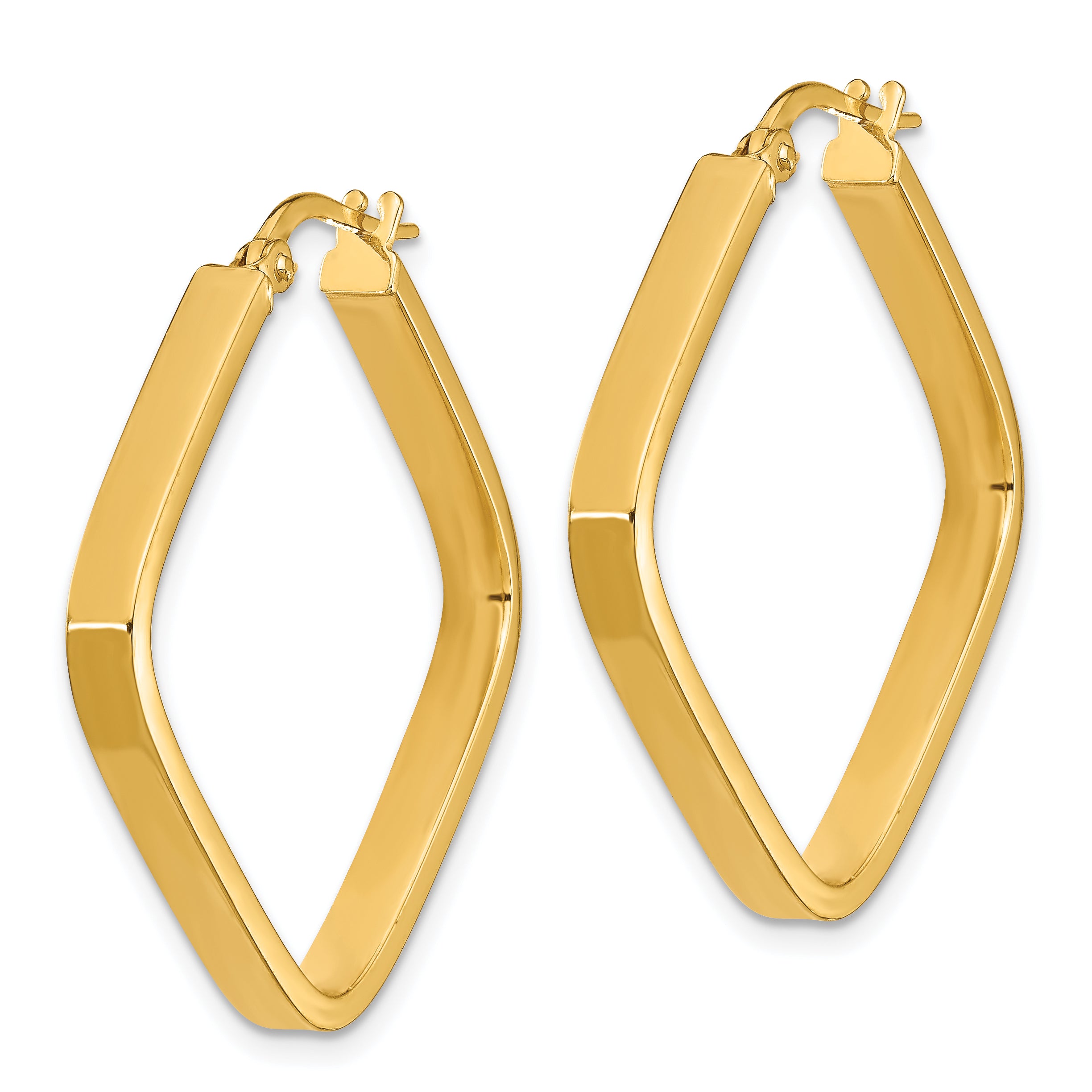 14K 2x2mm Square Hoop Earrings Secondary image