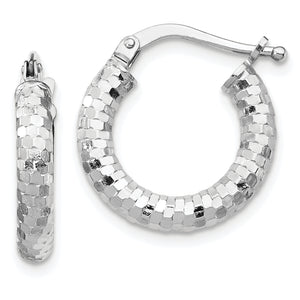Smaller Diameter Tube Hoop Earrings in 14K White Gold, 27mm - Sophia Jewelers