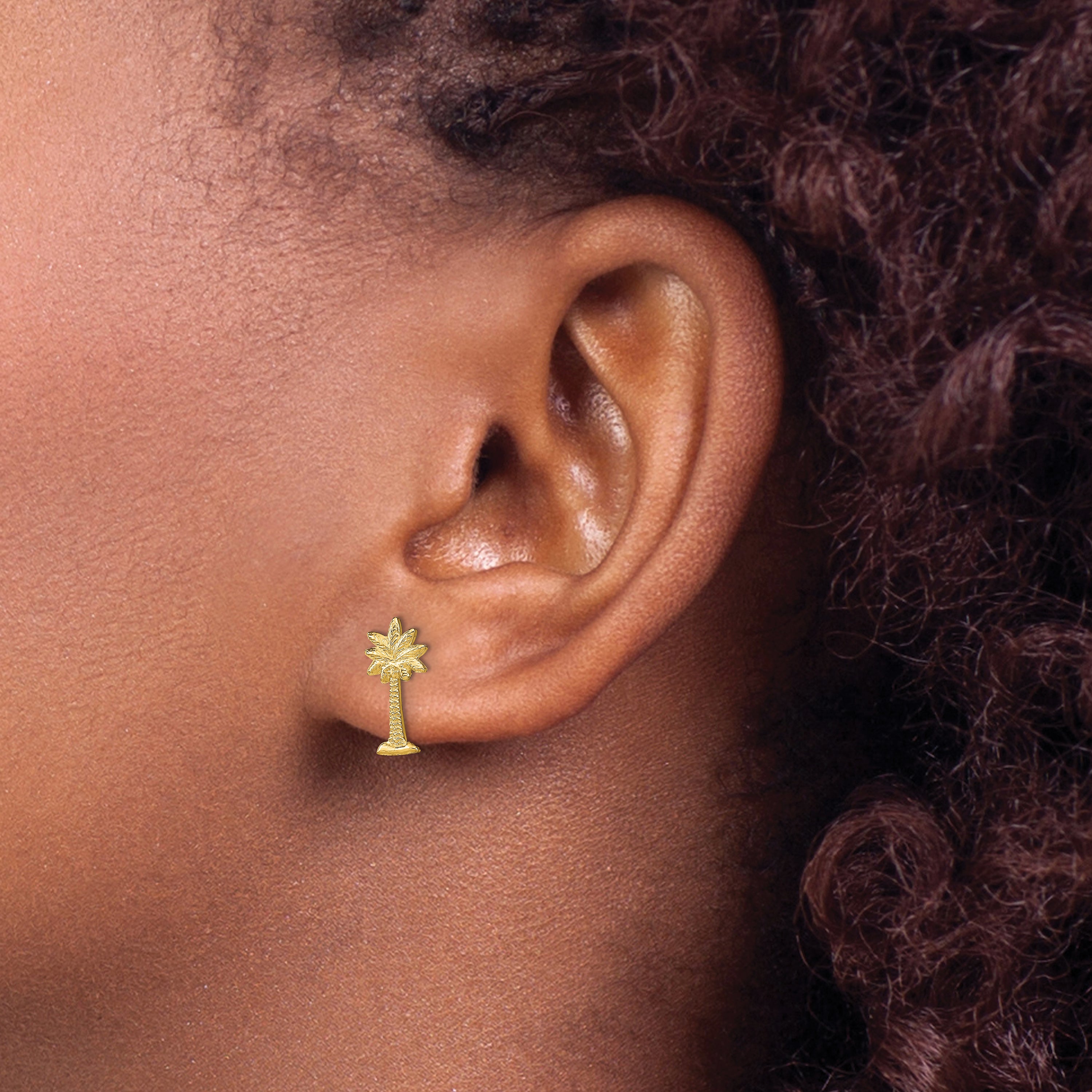 14k Palm Tree Post Earrings