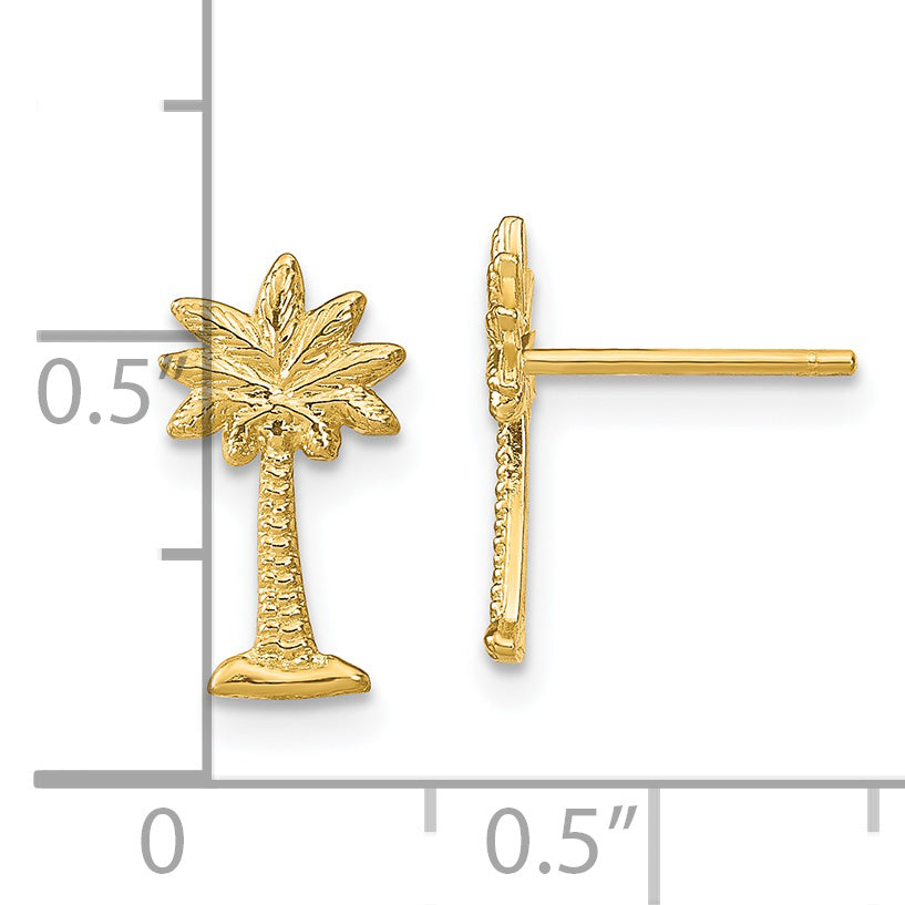 14k Palm Tree Post Earrings