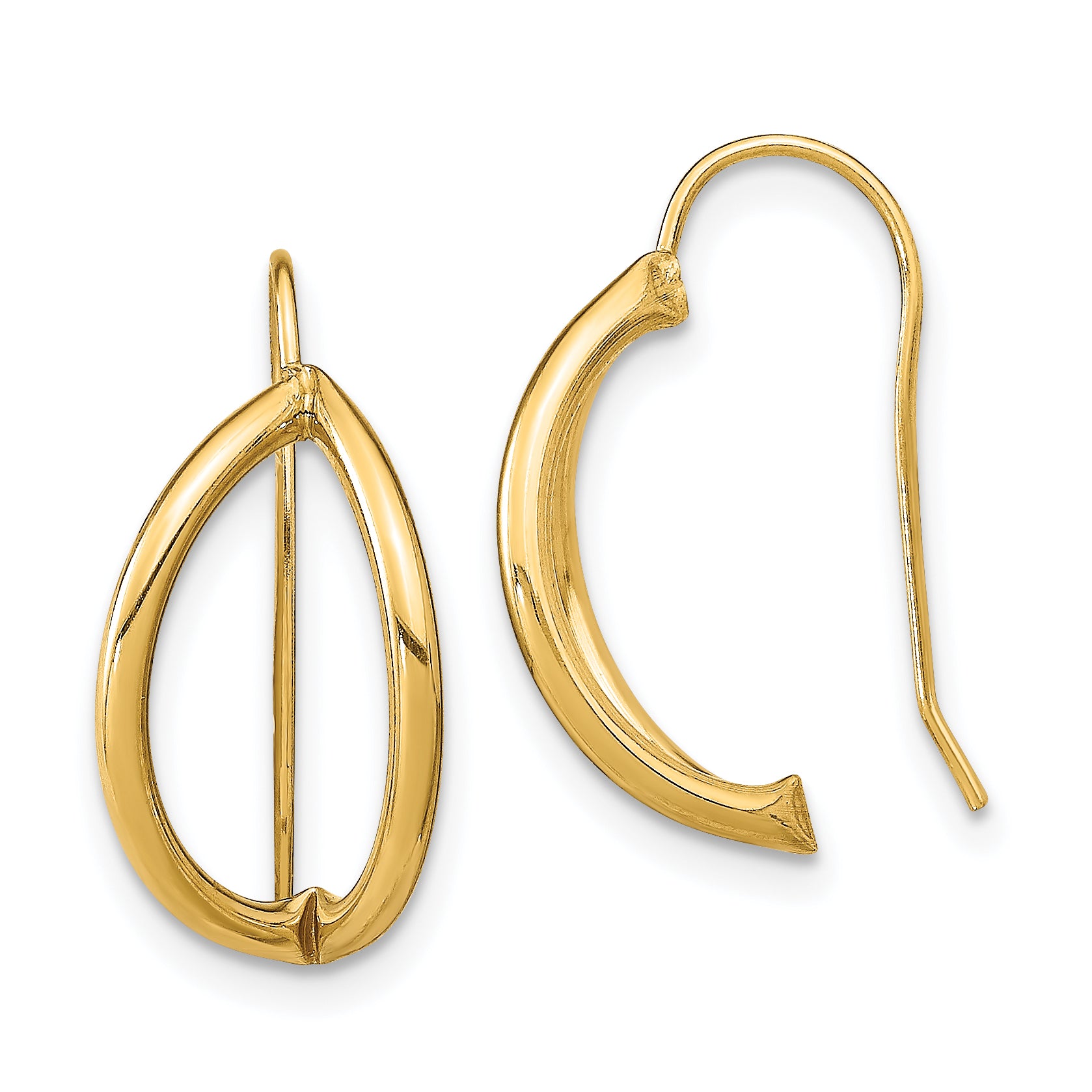 14k Half Circle Wire French Wire Earrings