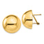 14k Polished Half Ball Omega Back Post Earrings