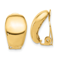 14K Polished Omega Clip Non-pierced Earrings