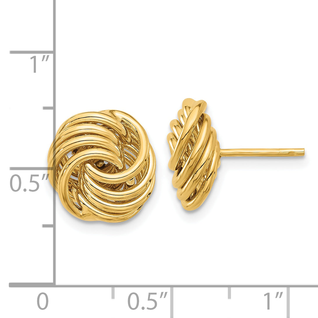 14K Polished Love Knot Post Earrings