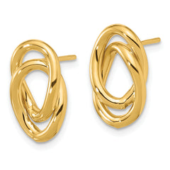 14K Polished Interlocked Links Post Earrings