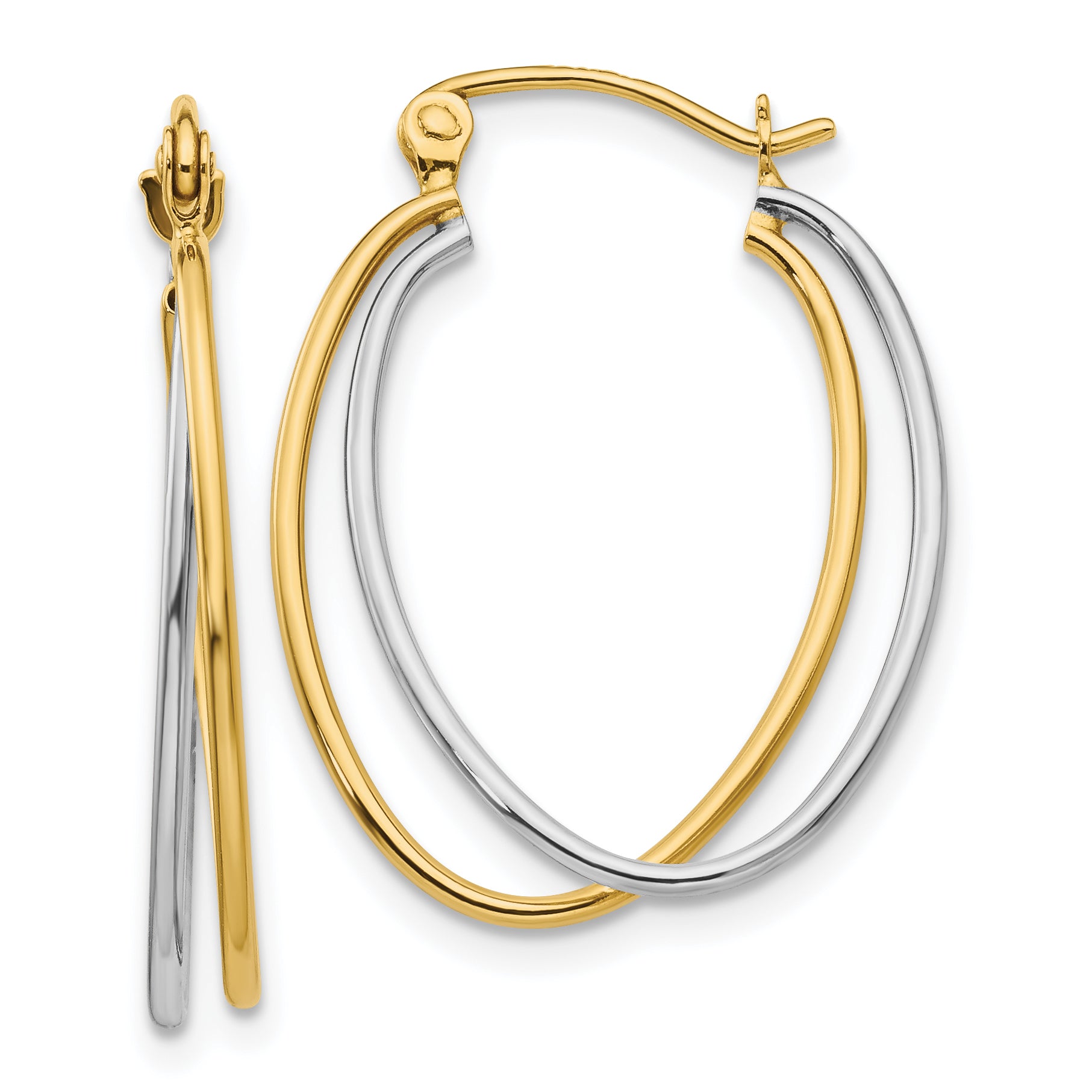 14K Two Tone Hoop Earrings Main image