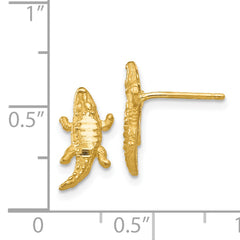 14K Diamond-cut Alligator Earrings