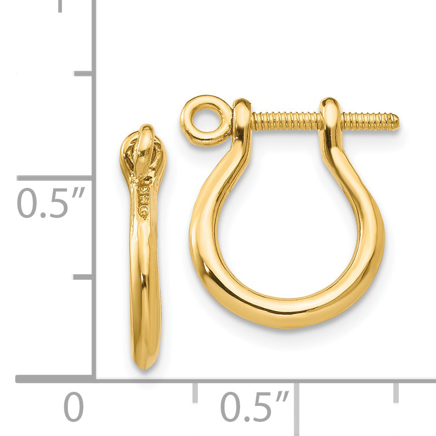 14k  3D Shackle Link Screw Earrings