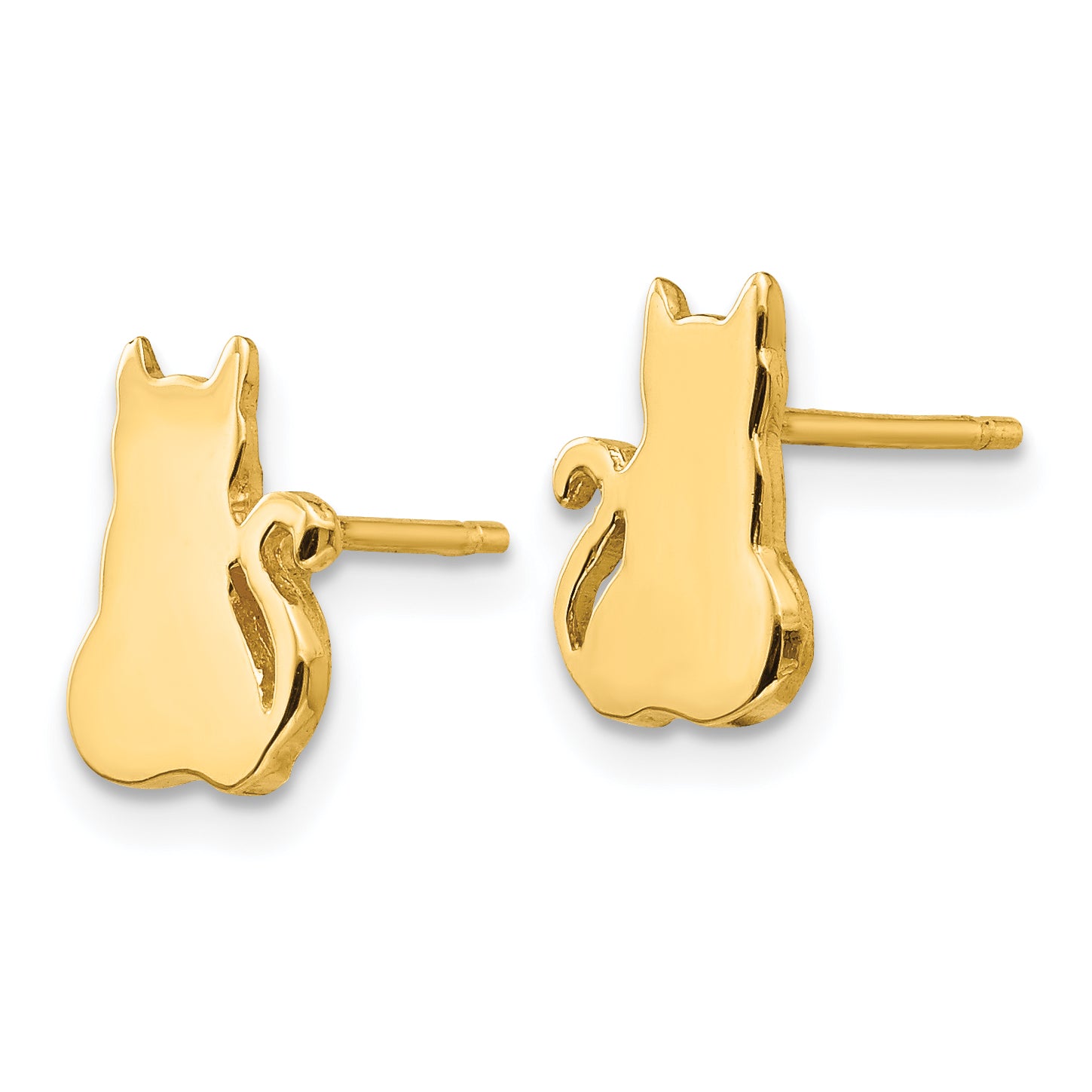 14K Cat Earrings Secondary image