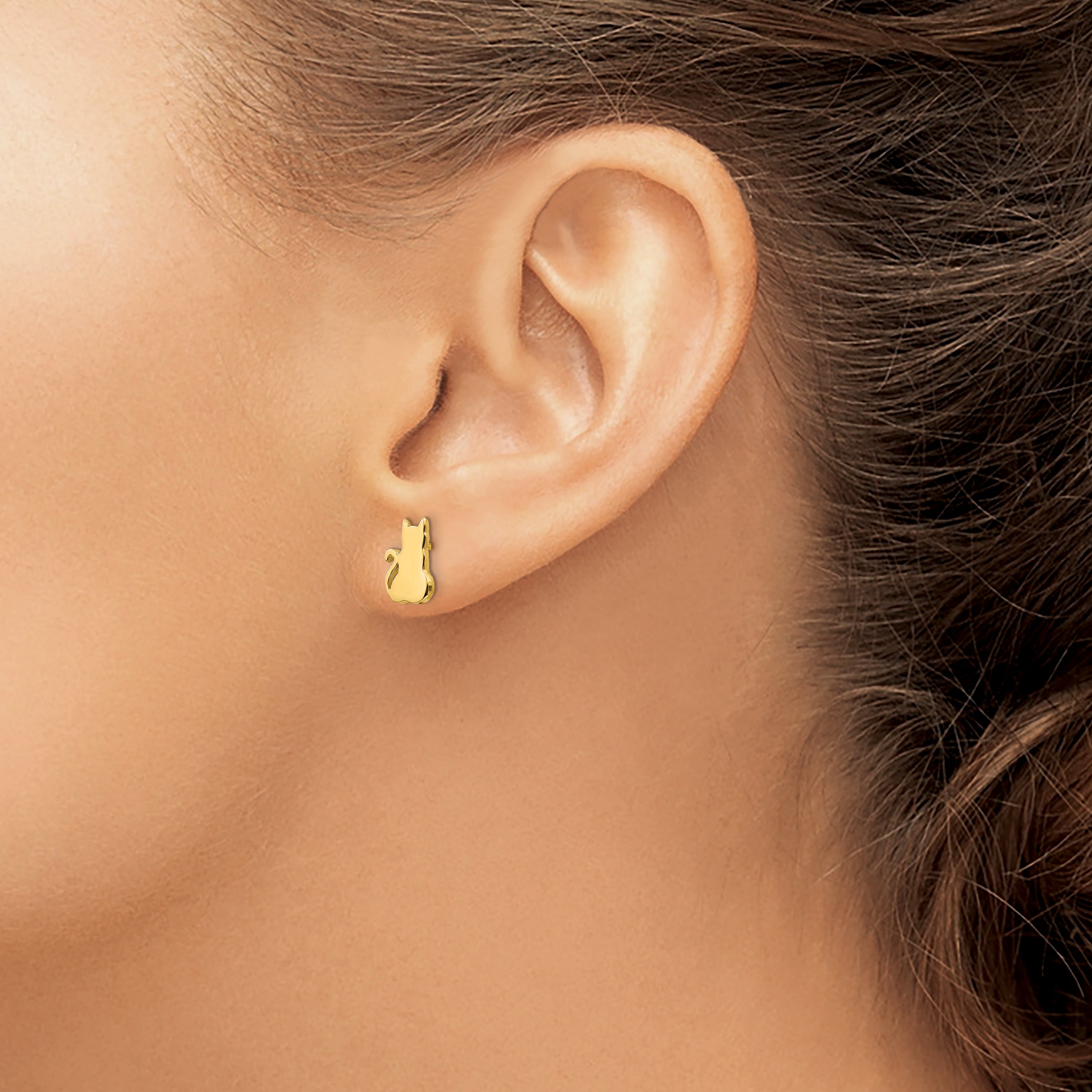 14K Cat Earrings