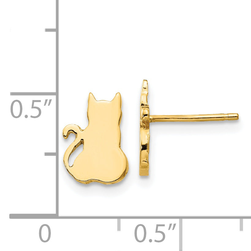 14K Cat Earrings