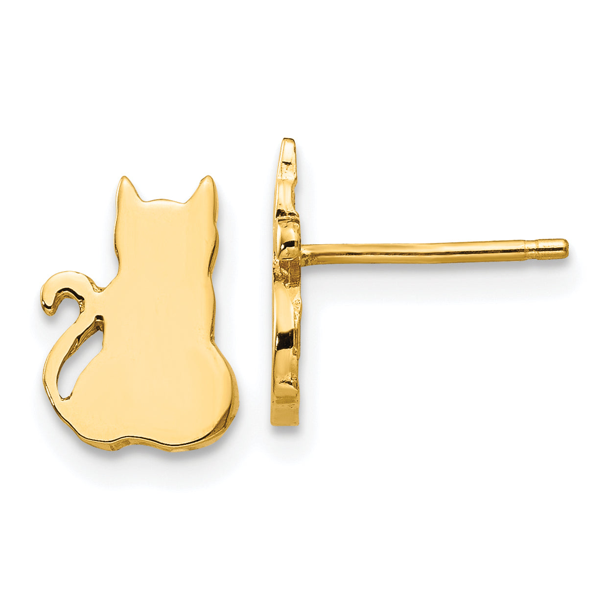 14K Cat Earrings Main image