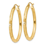 14k Diamond-cut Hoop Earrings