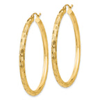 14k Diamond-cut Hoop Earrings