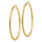 14k Diamond-cut Hoop Earrings