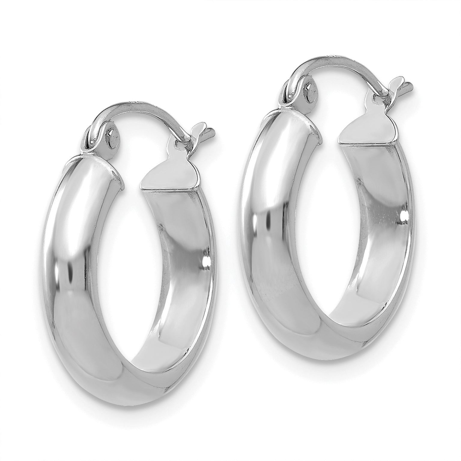 14k White Gold Hoop Earrings Secondary image