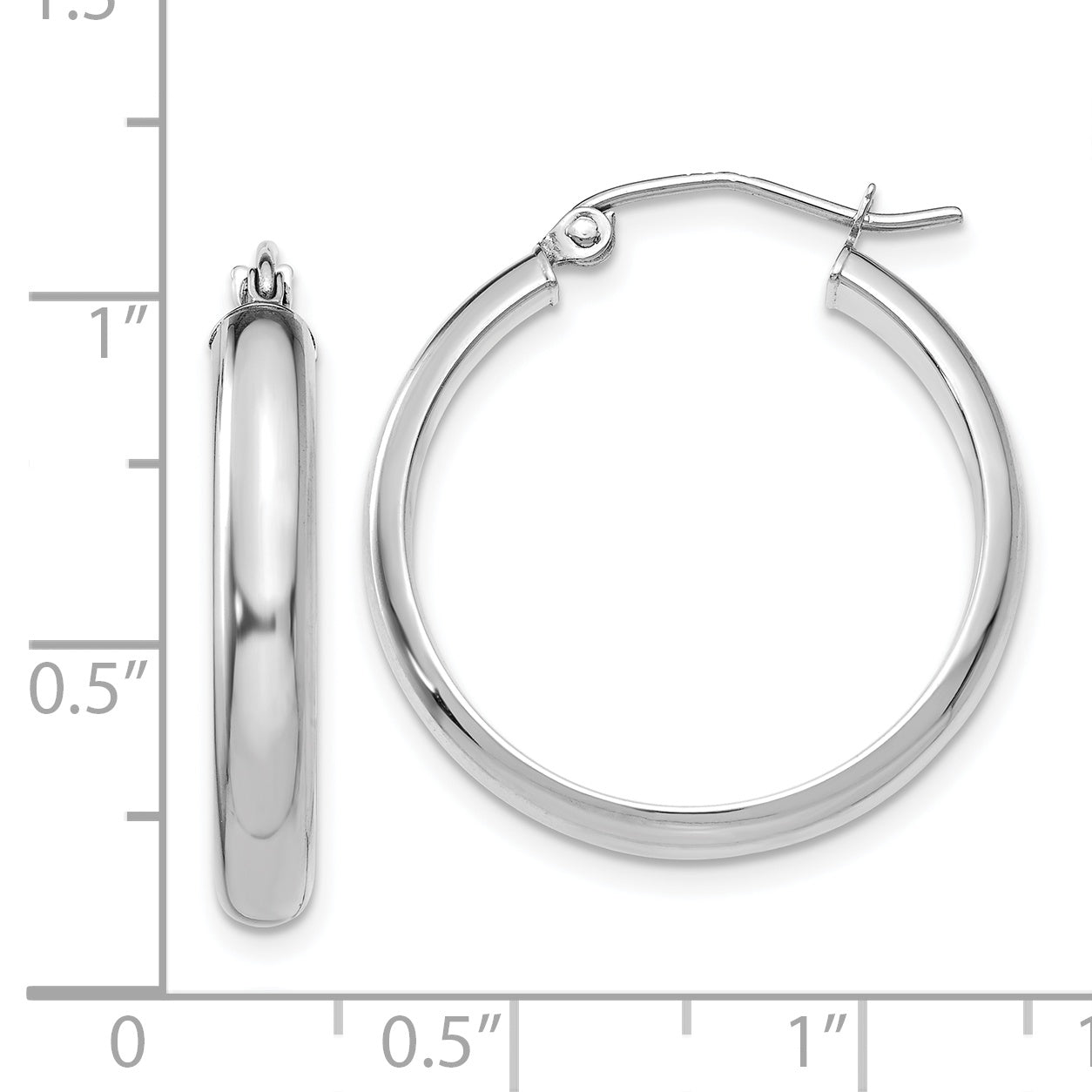 14k White Gold Hoop Earrings