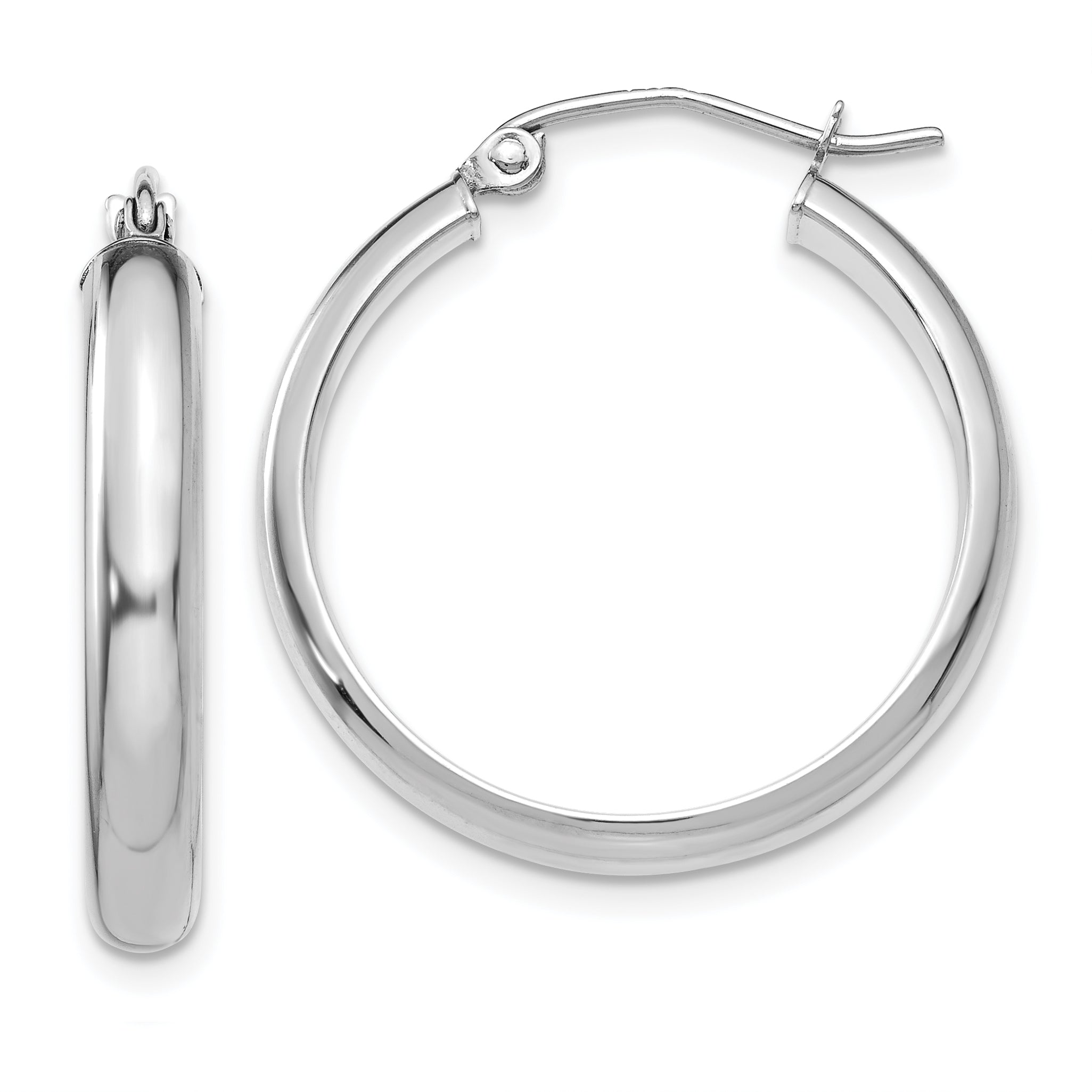 14k White Gold Hoop Earrings Main image