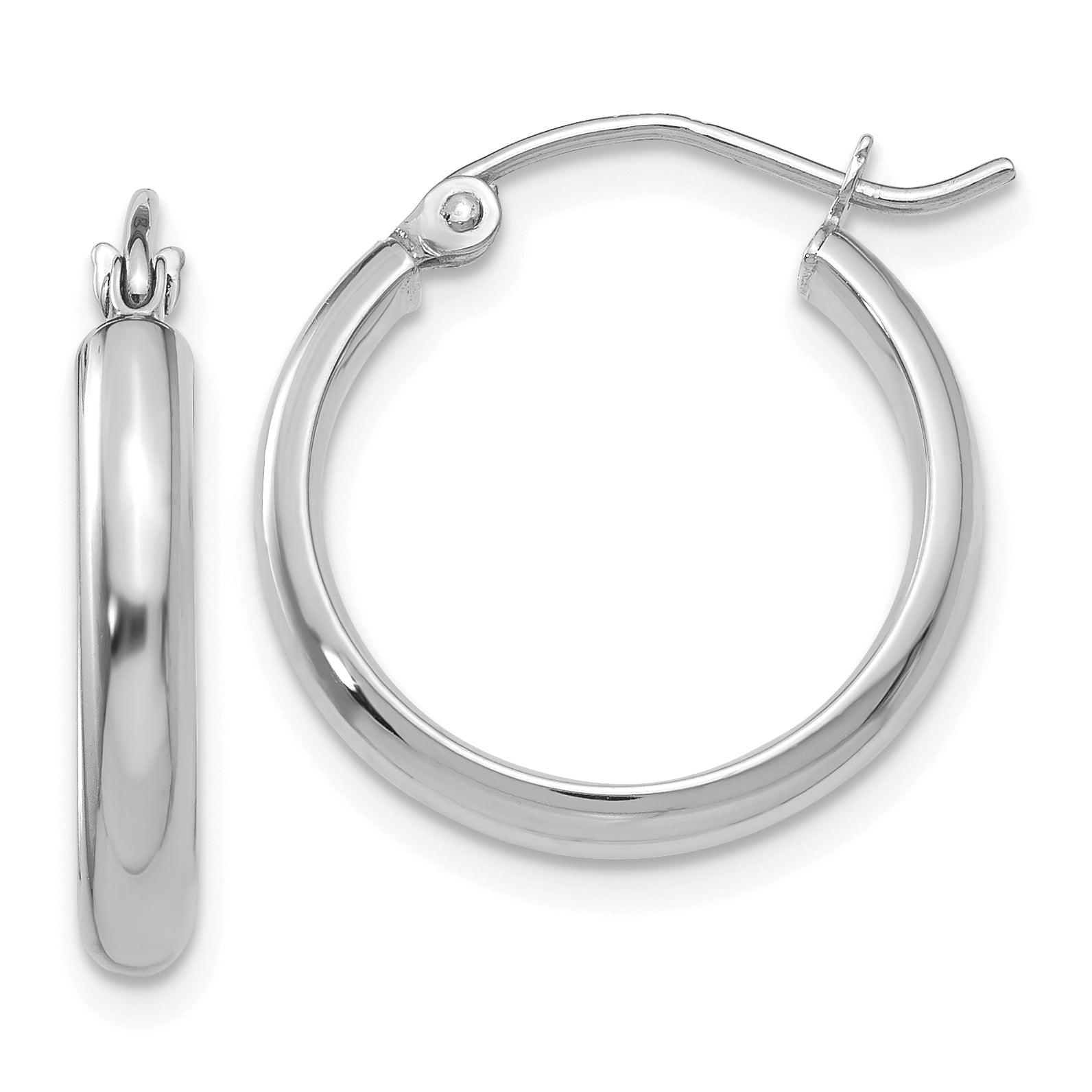 14k White Gold Hoop Earrings Main image