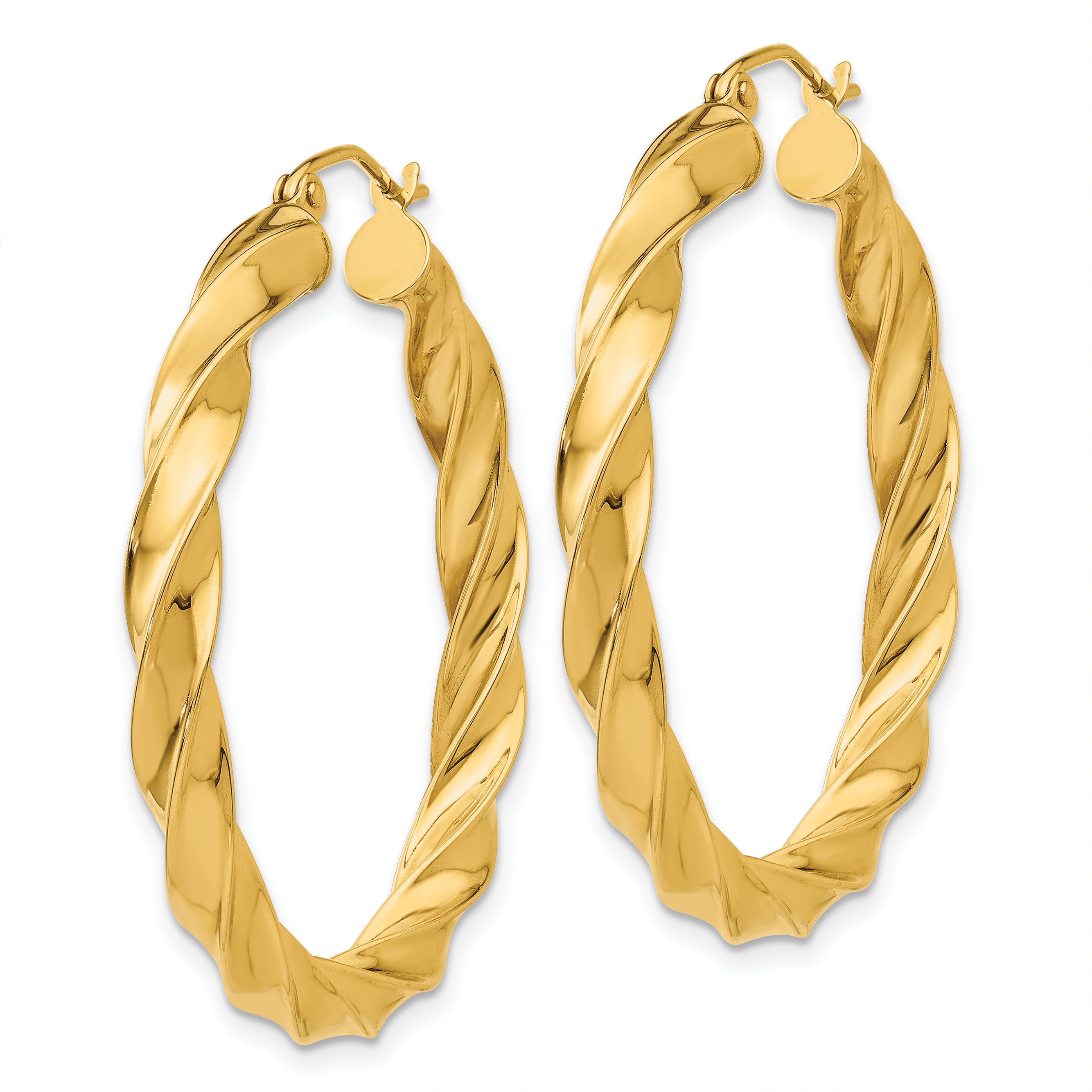 14k Light Twisted Hoop Earrings Secondary image