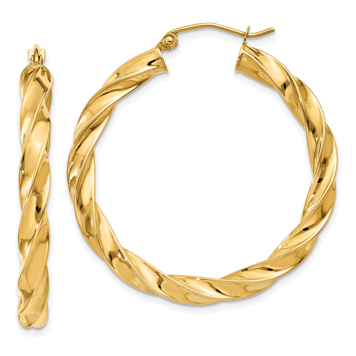 14k Light Twisted Hoop Earrings