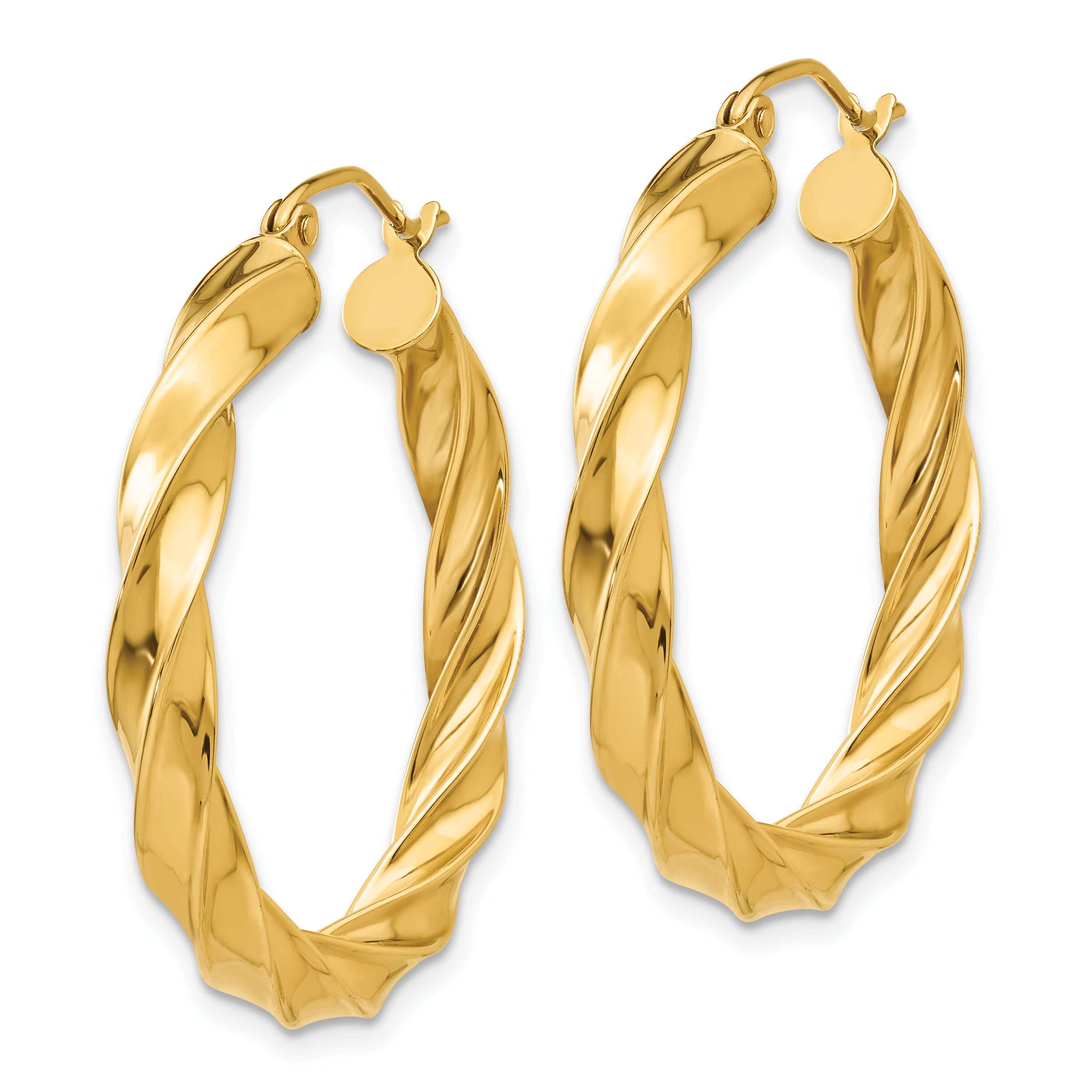 14k Light Twisted Hoop Earrings Secondary image