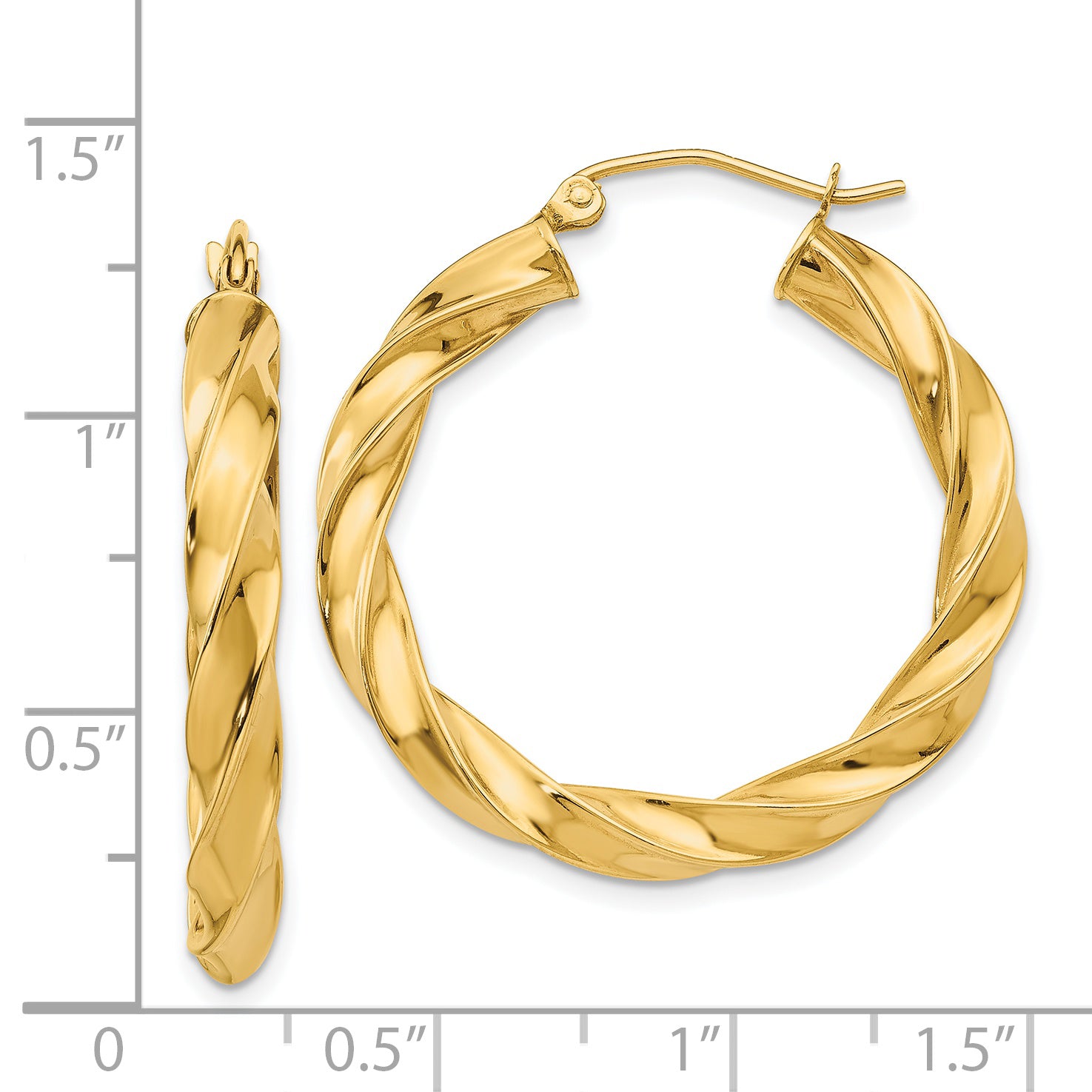 14k Light Twisted Hoop Earrings