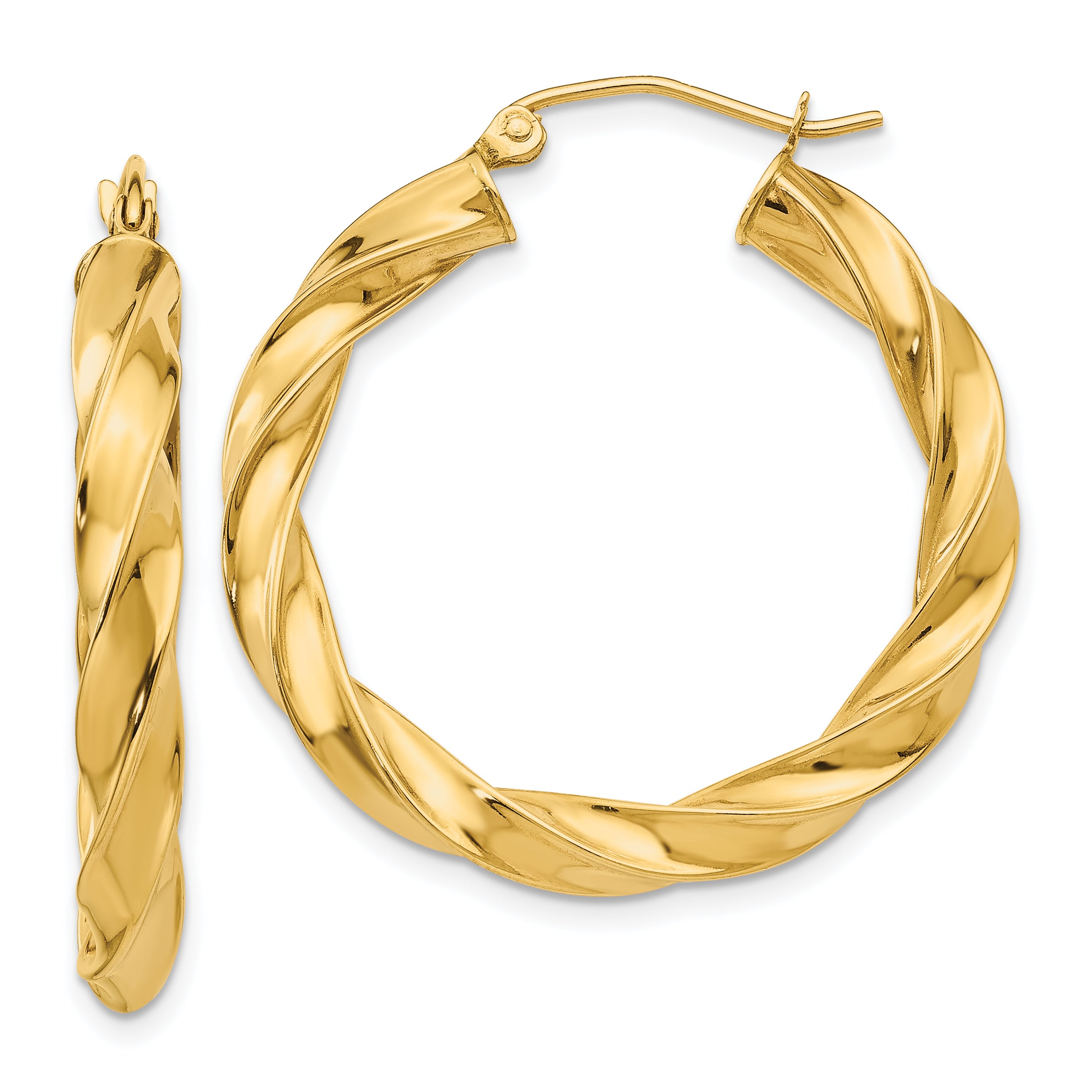 14k Light Twisted Hoop Earrings