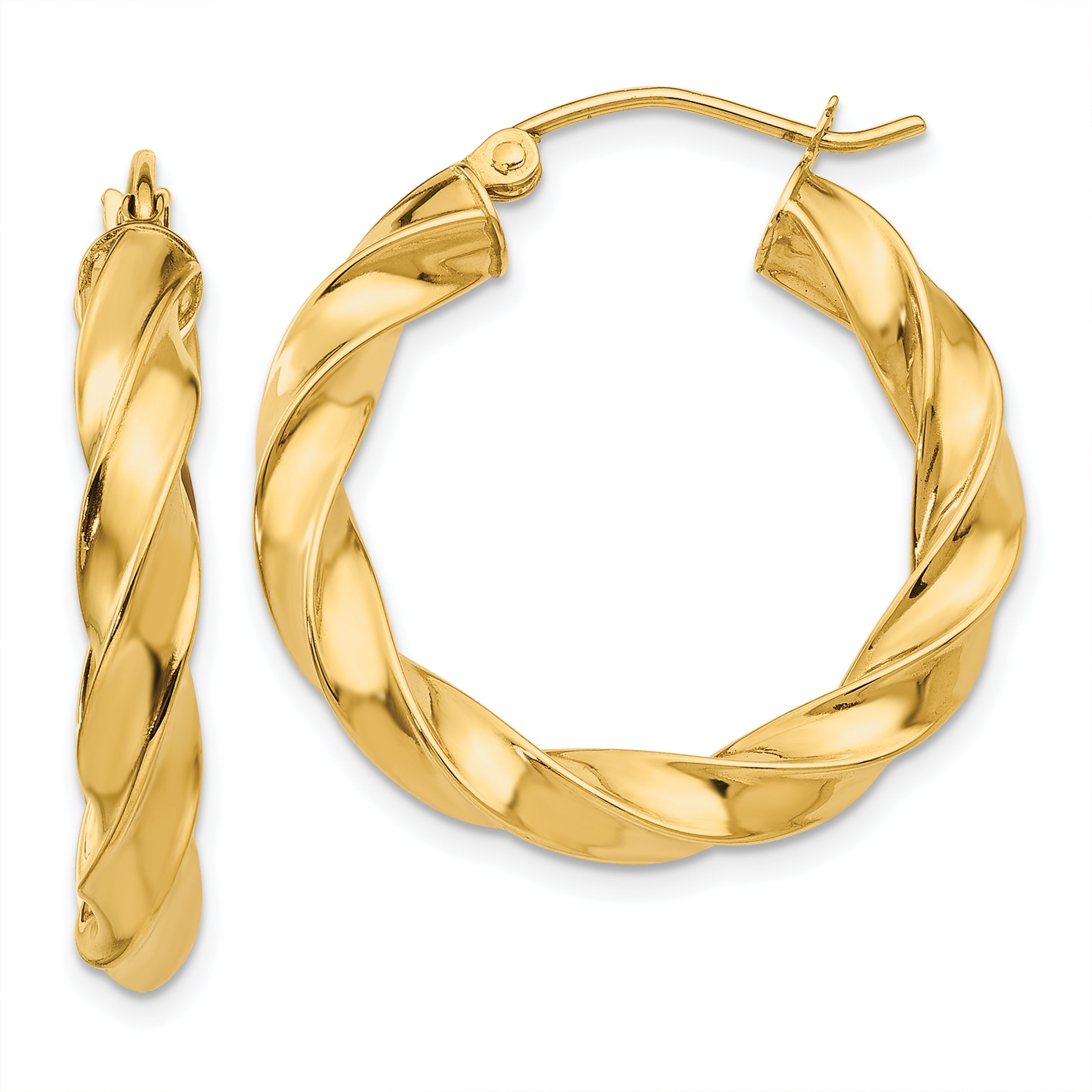 14k Light Twisted Hoop Earrings Main image