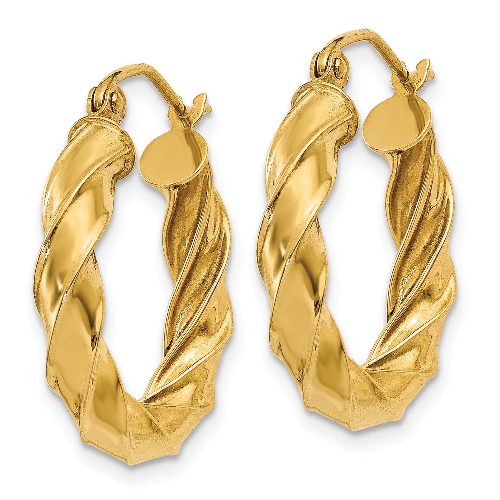 14k Light Twisted Hoop Earrings