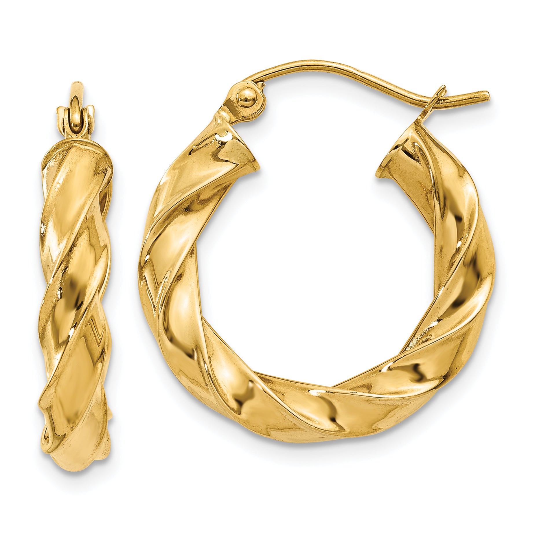 14k Light Twisted Hoop Earrings Main image