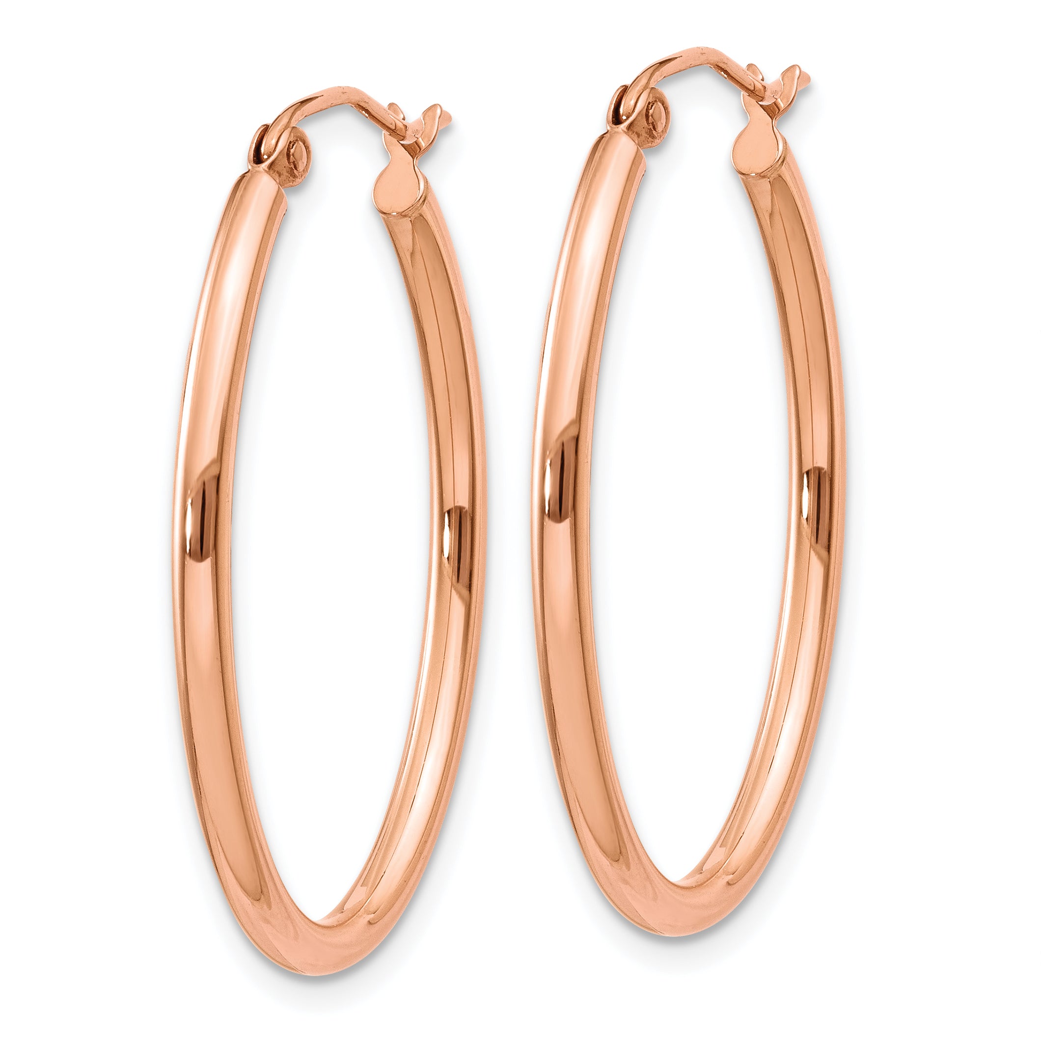 14k Rose Gold Oval Hoop Earrings Secondary image