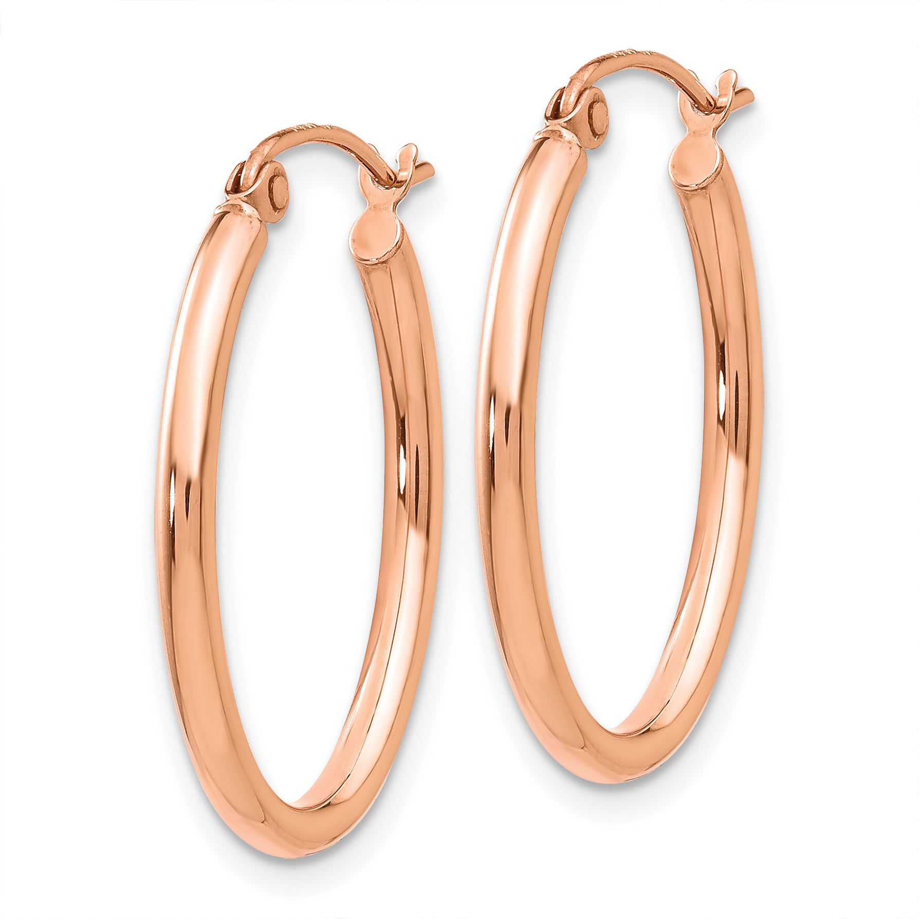 14k Rose Gold Oval Hoop Earrings Secondary image